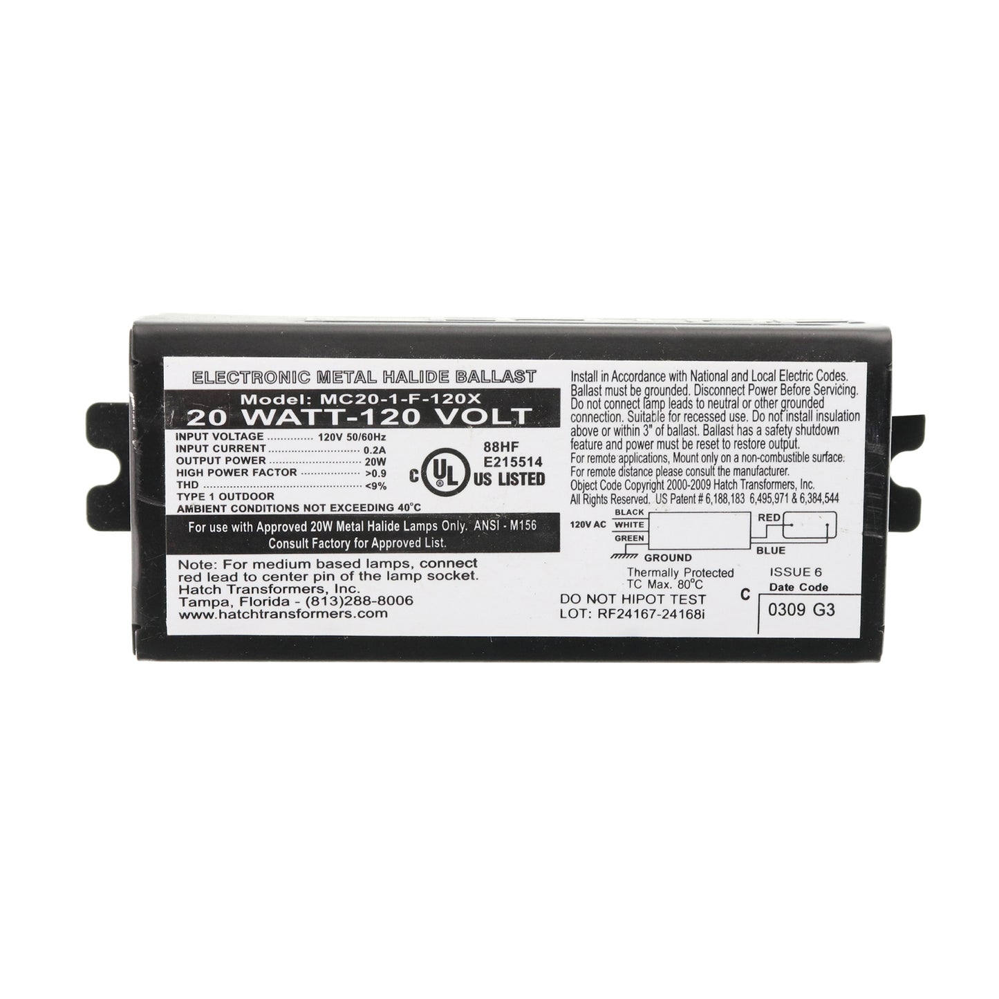 Hatch Lighting MC20-1-F-120X