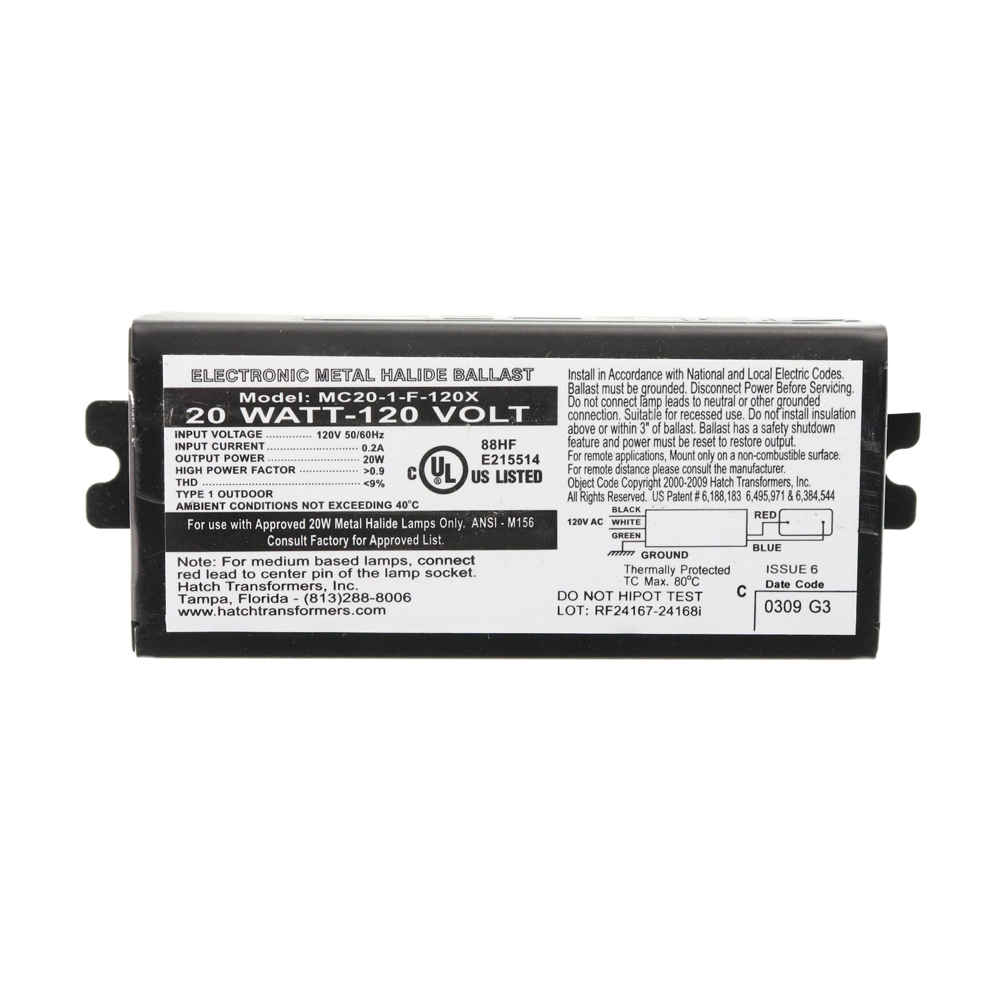 Hatch Lighting MC20-1-F-120X
