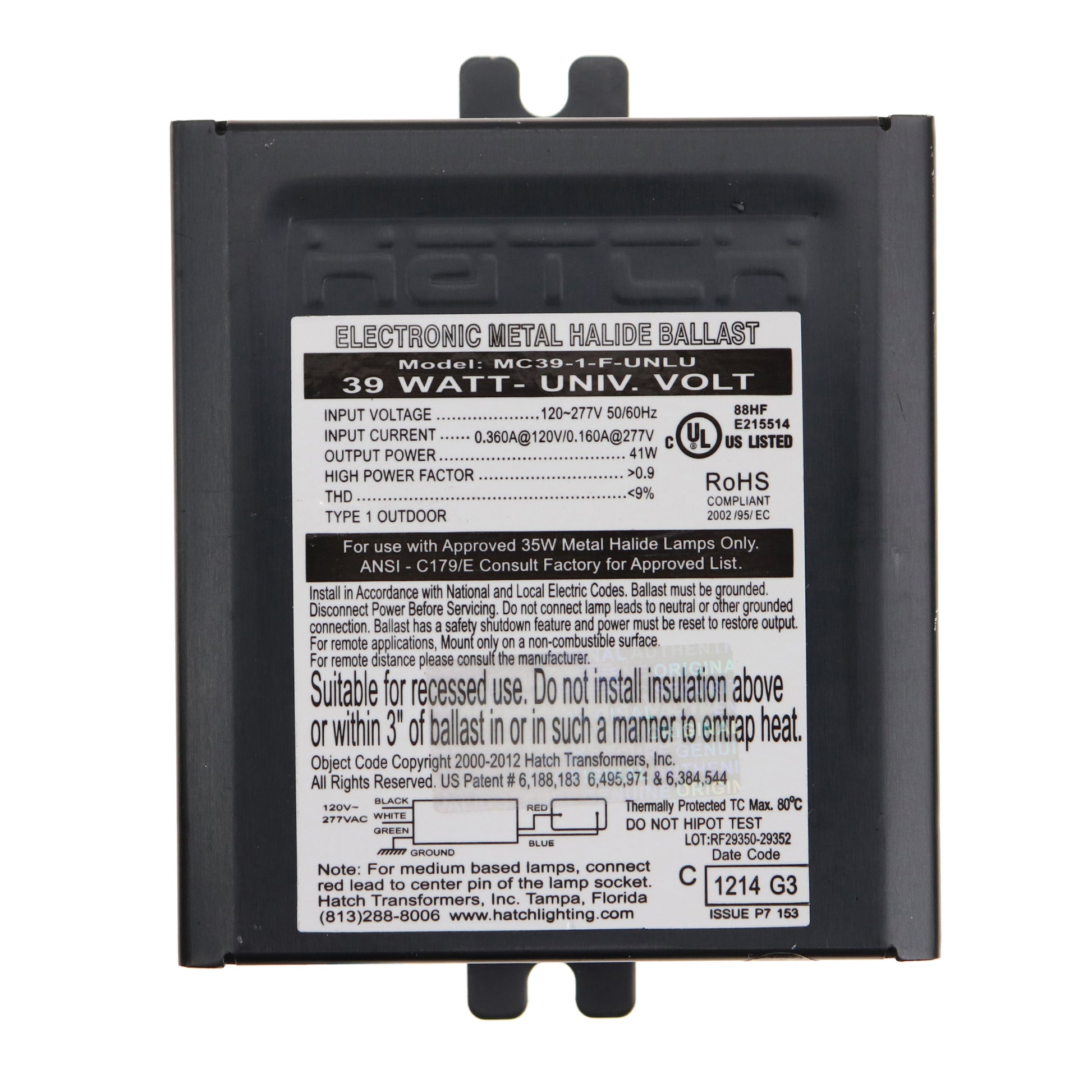 HATCH MC39-1-F-UNLU