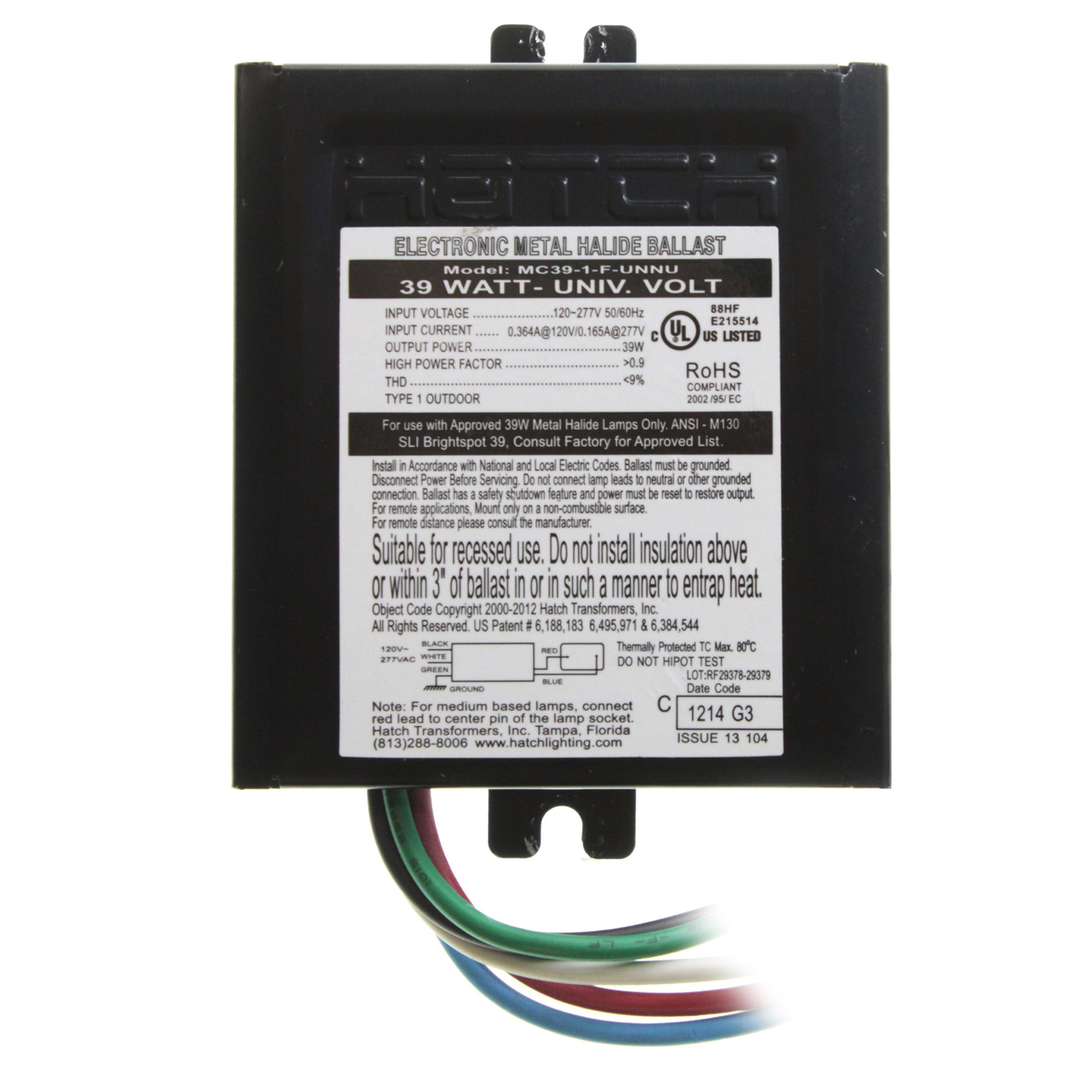 Hatch Lighting MC39-1-F-UNNU