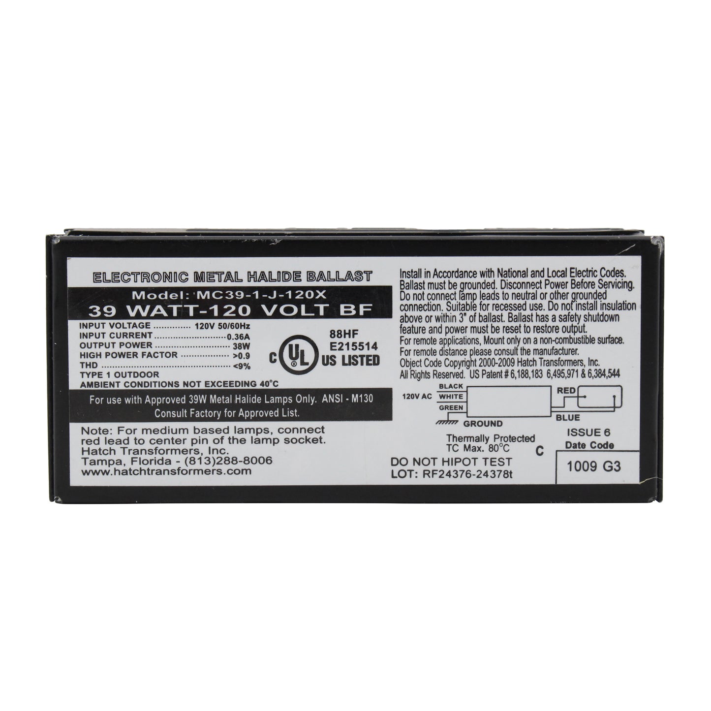 Hatch Lighting MC39-1-J-120X