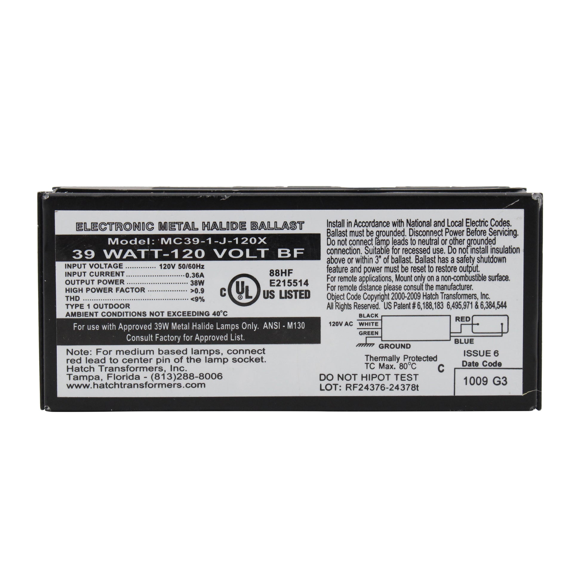 Hatch Lighting MC39-1-J-120X