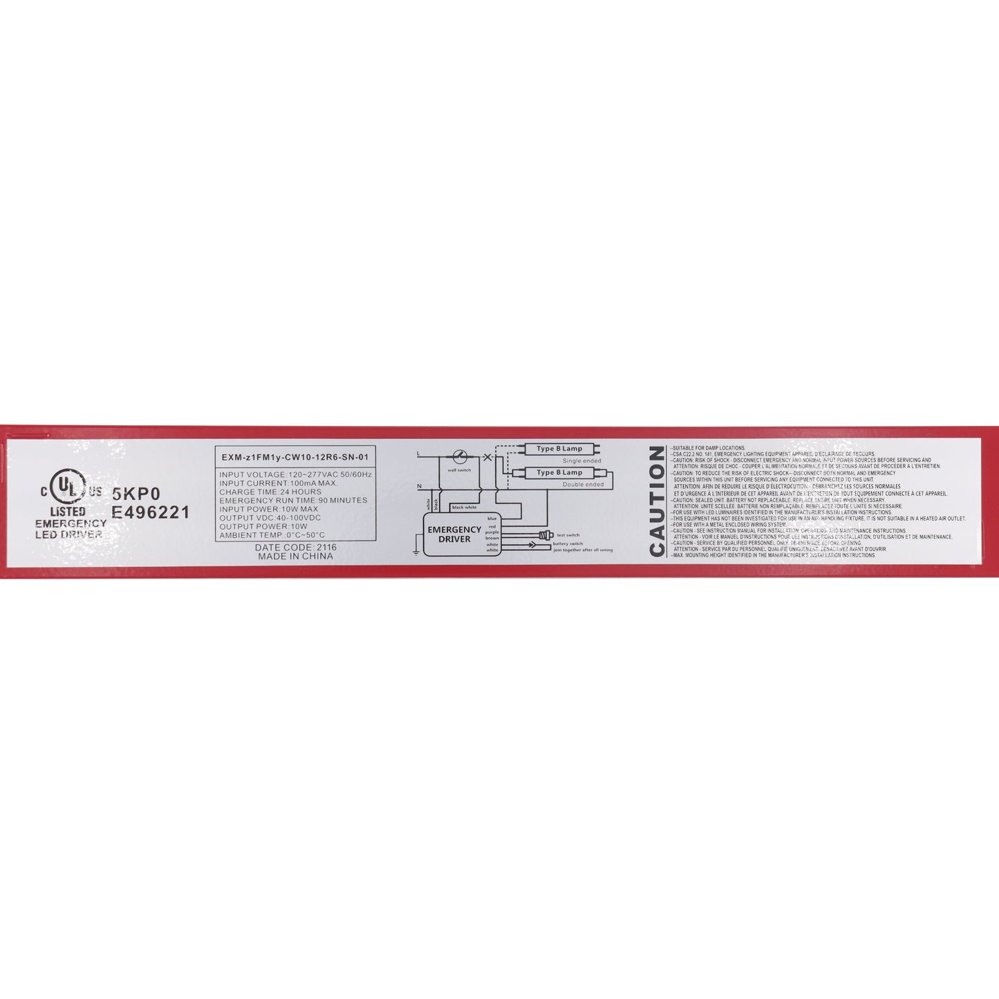 Jiaxing Super Lighting Electric Appliance Co., LTD EXM-z1FM1y-CW10-12R6-SN-01