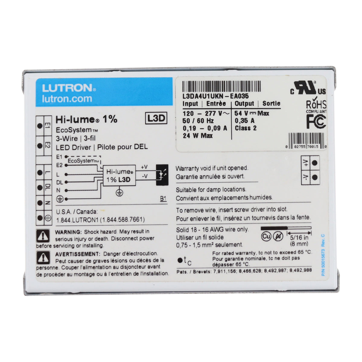 Lutron L3DA4U1UKN-EA035