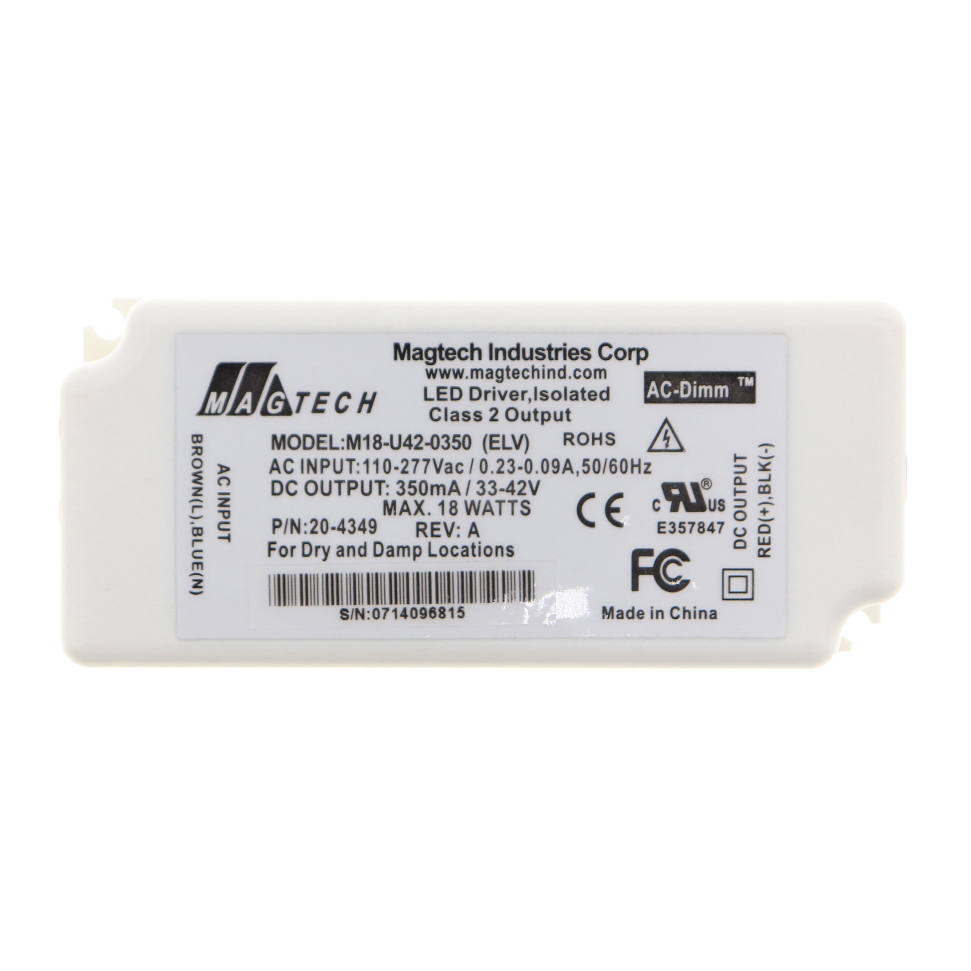 Magtech Industries Corporation M18-U42-0350