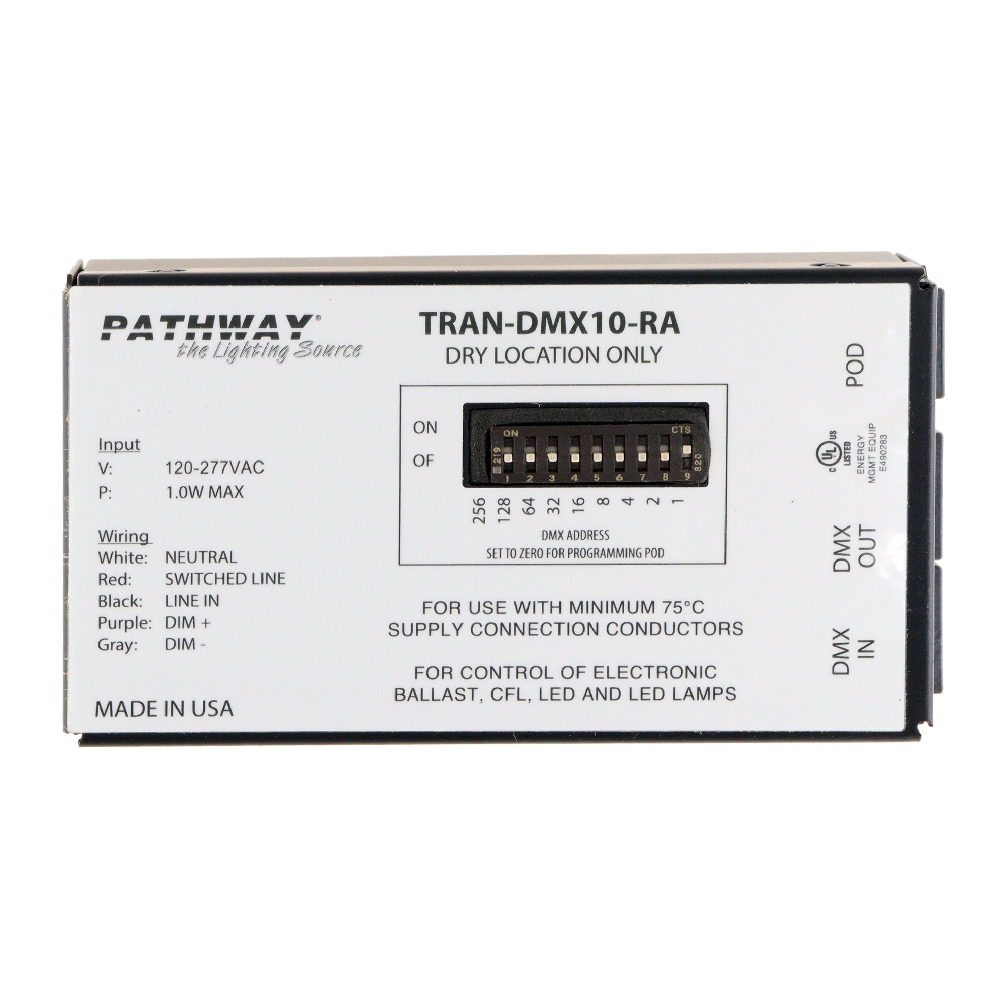 Dmx Driver Output Pathway Lighting TRAN-DMX10-RA Dimmable Led Dmx Driver/controller, 1W ...