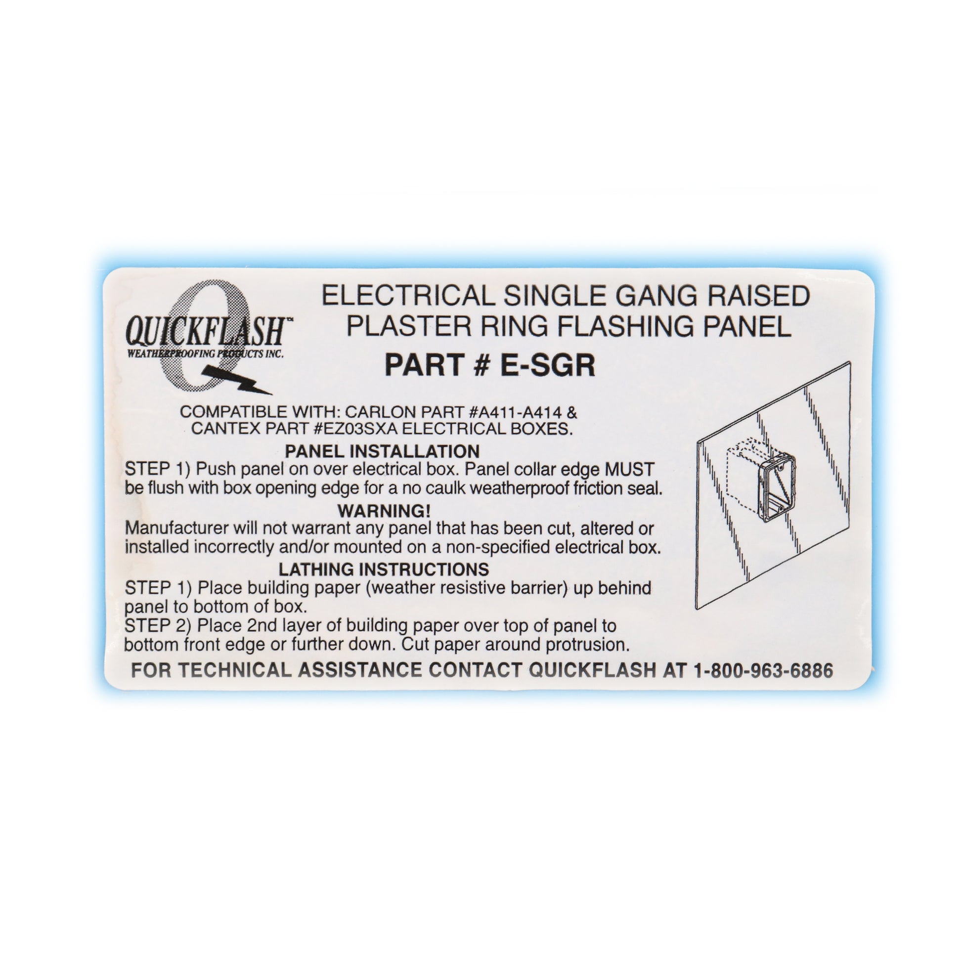 QuickFlash Weatherproofing Products Inc. E-SGR