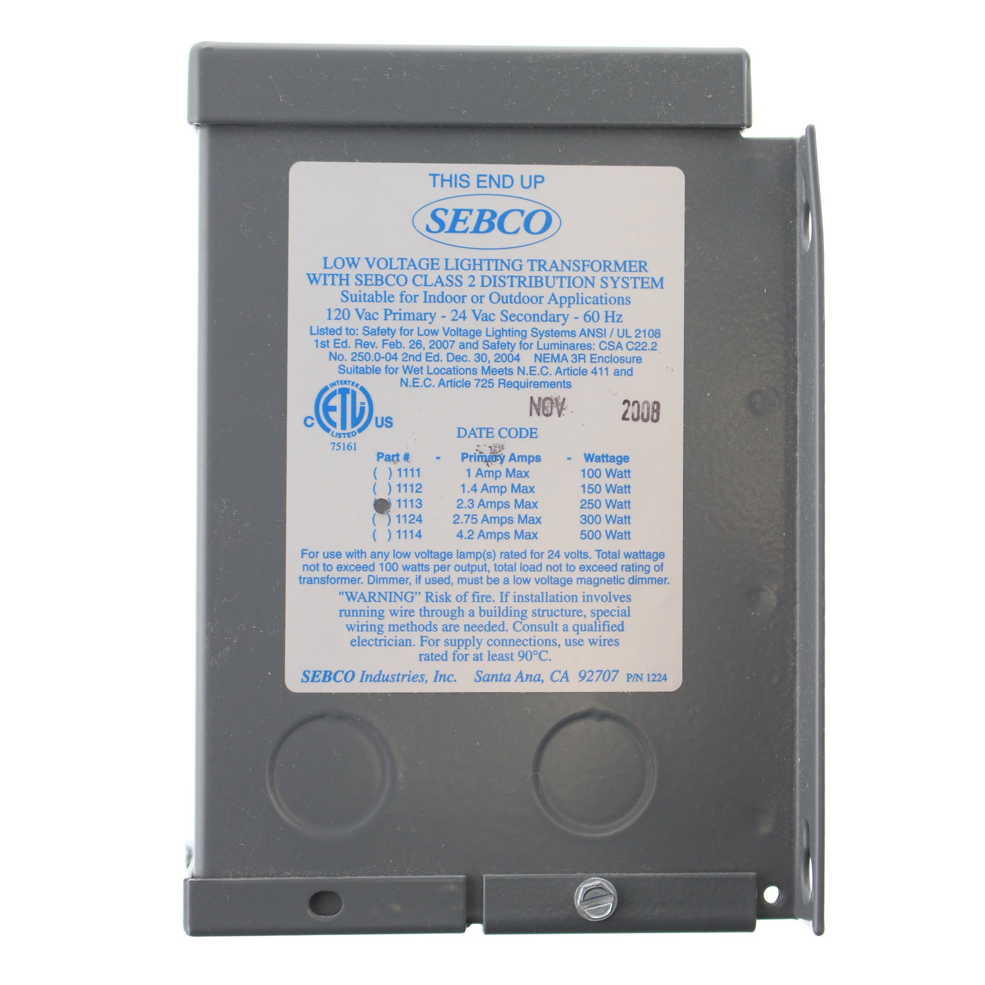 Sebco Industries, Inc. 1113
