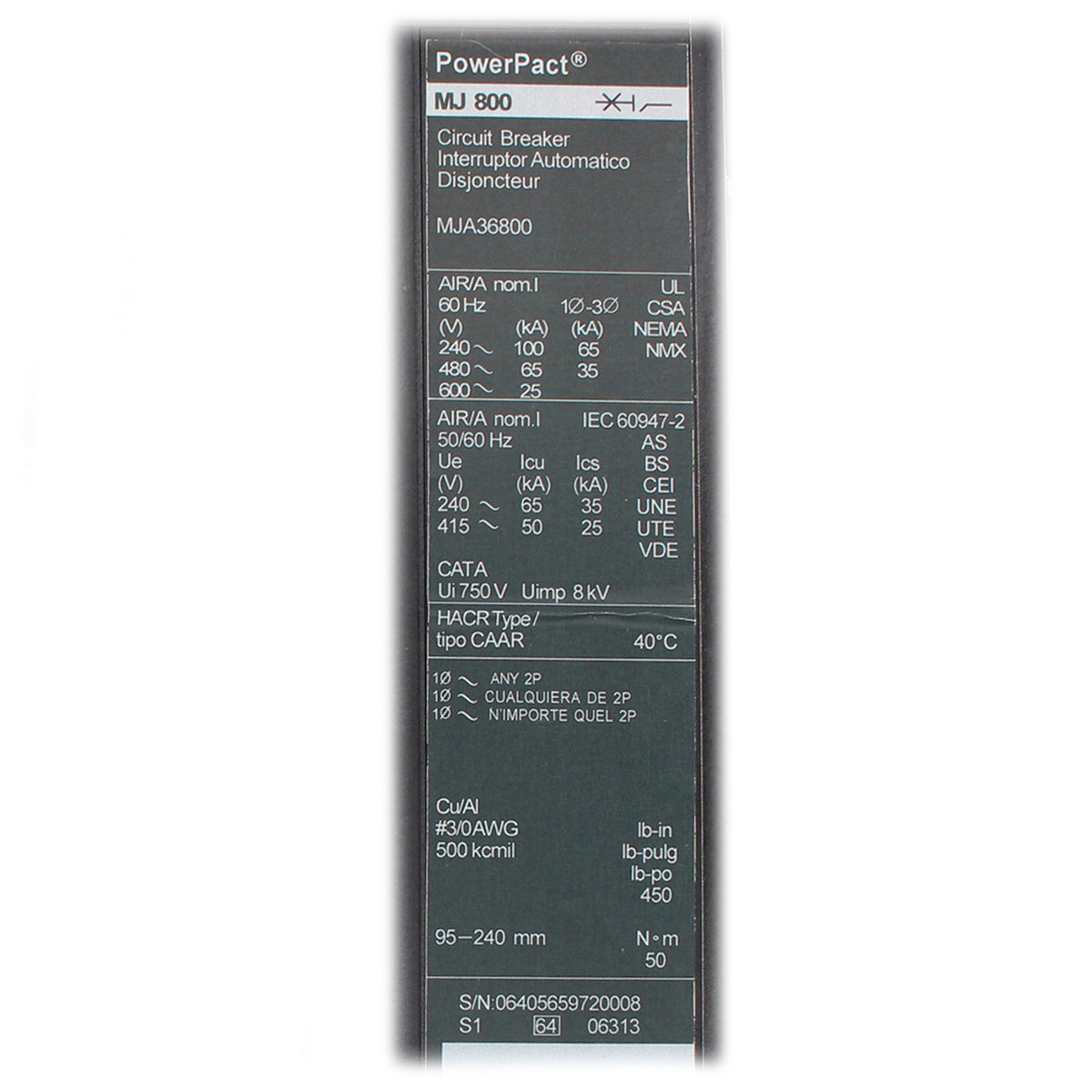 Square D MJA36800
