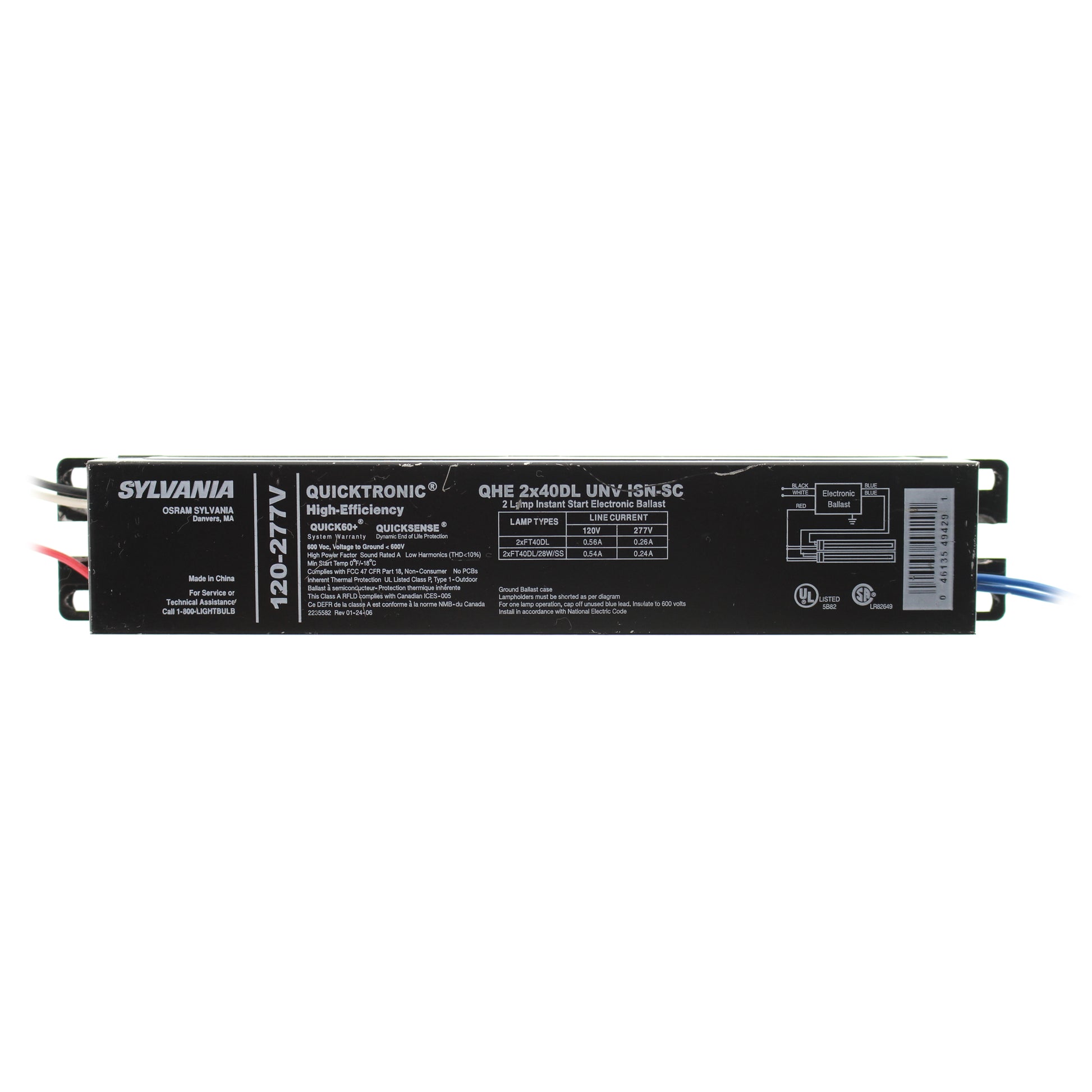 Sylvania QHE2x40DL-UNV-ISN-SC
