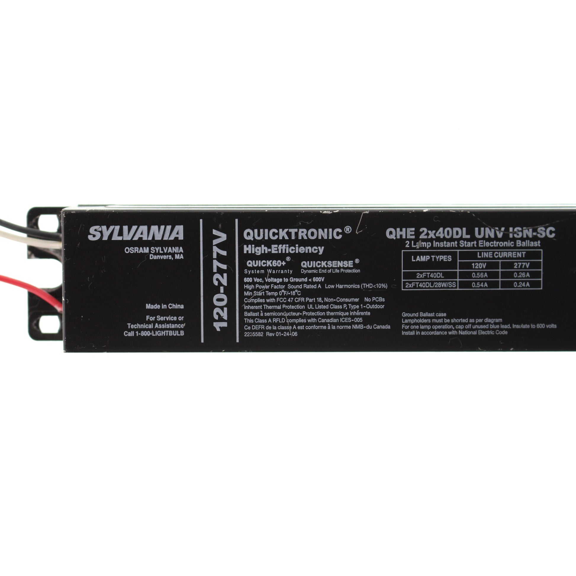 Sylvania QHE2x40DL-UNV-ISN-SC