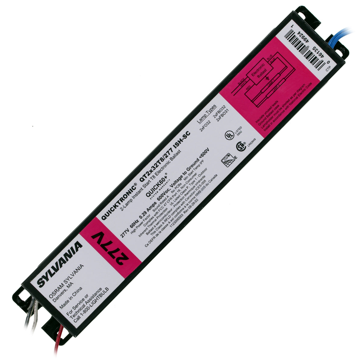 Sylvania QT2x32T8/277-ISH-SC