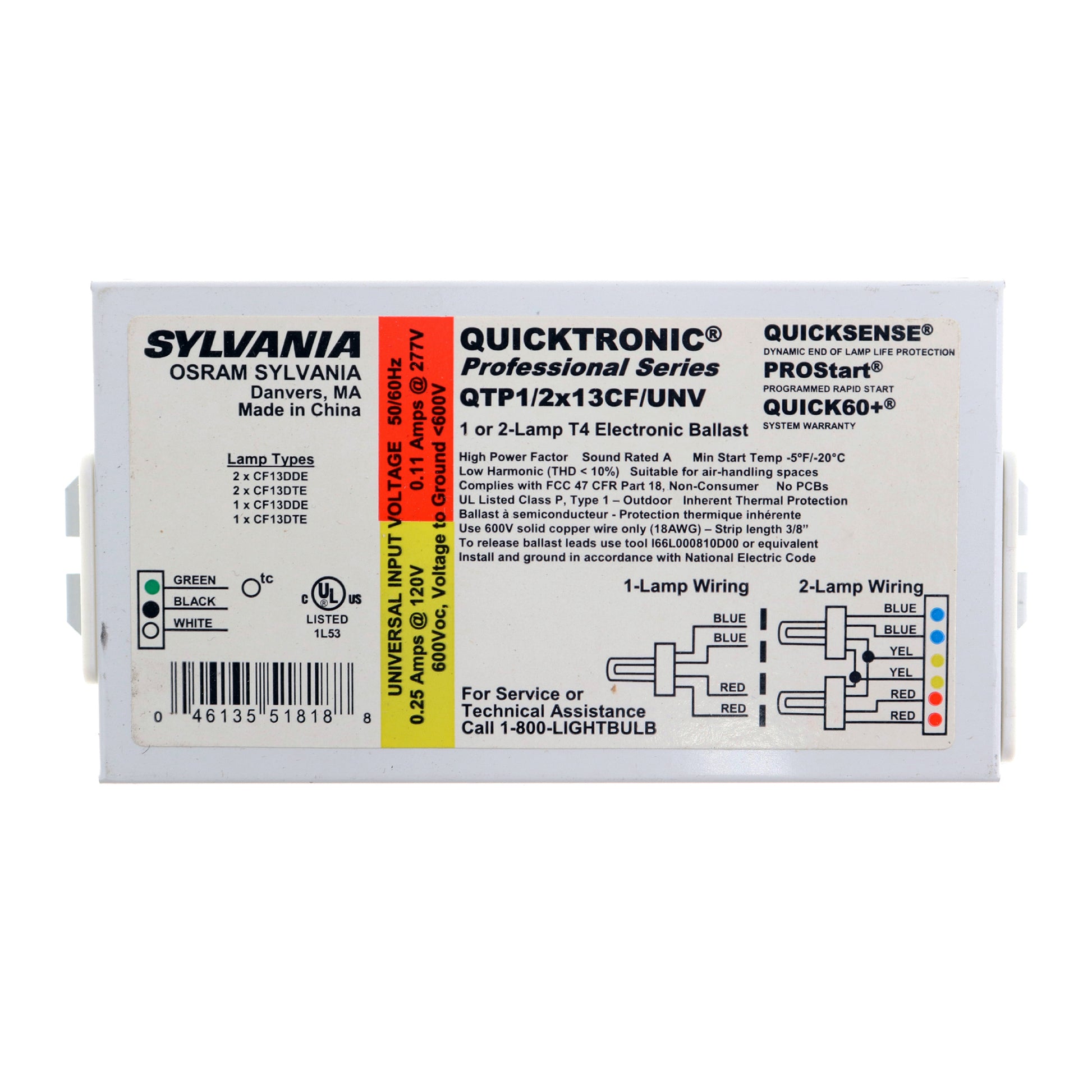 Sylvania QTP1/2X13CF/UNV