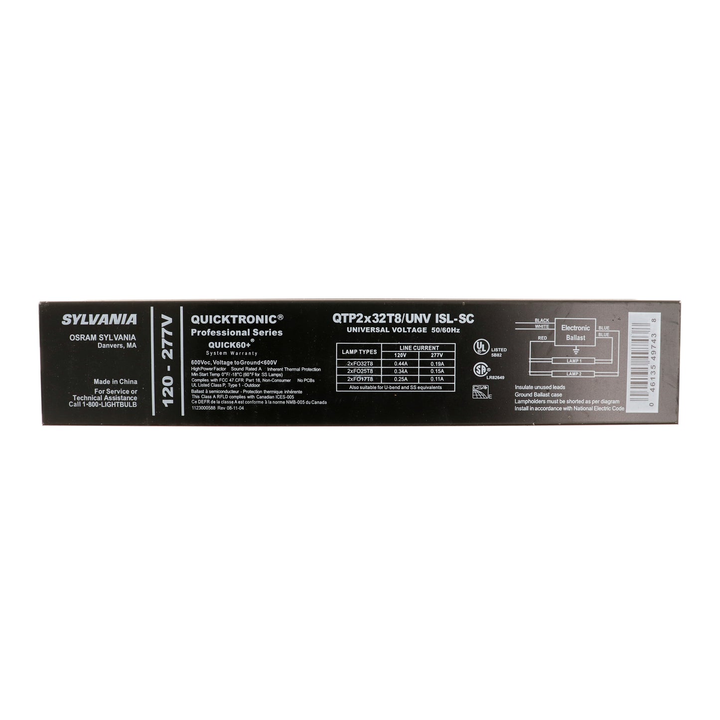 Sylvania QTP2X32T8/UNV-ISL-SC