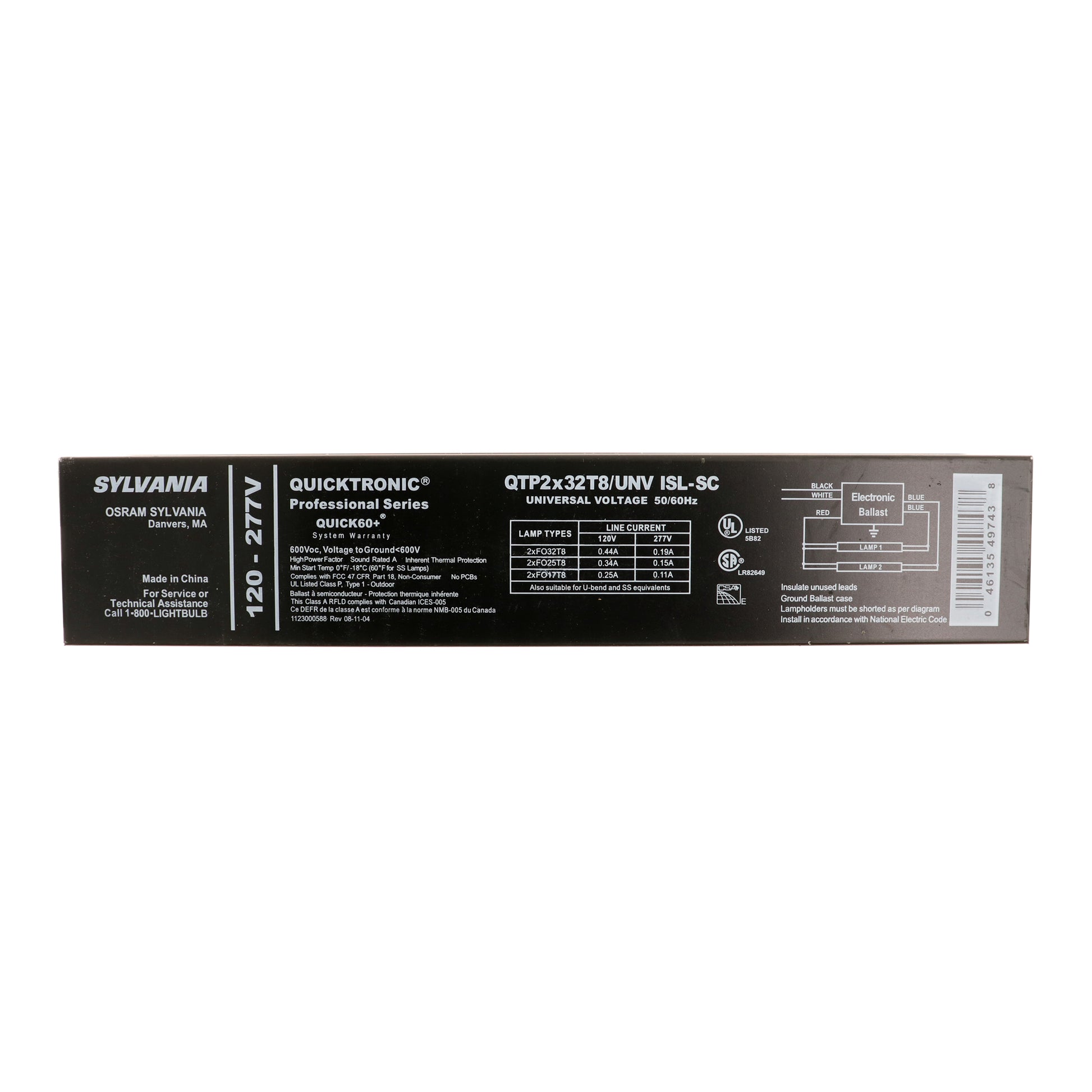 Sylvania QTP2X32T8/UNV-ISL-SC