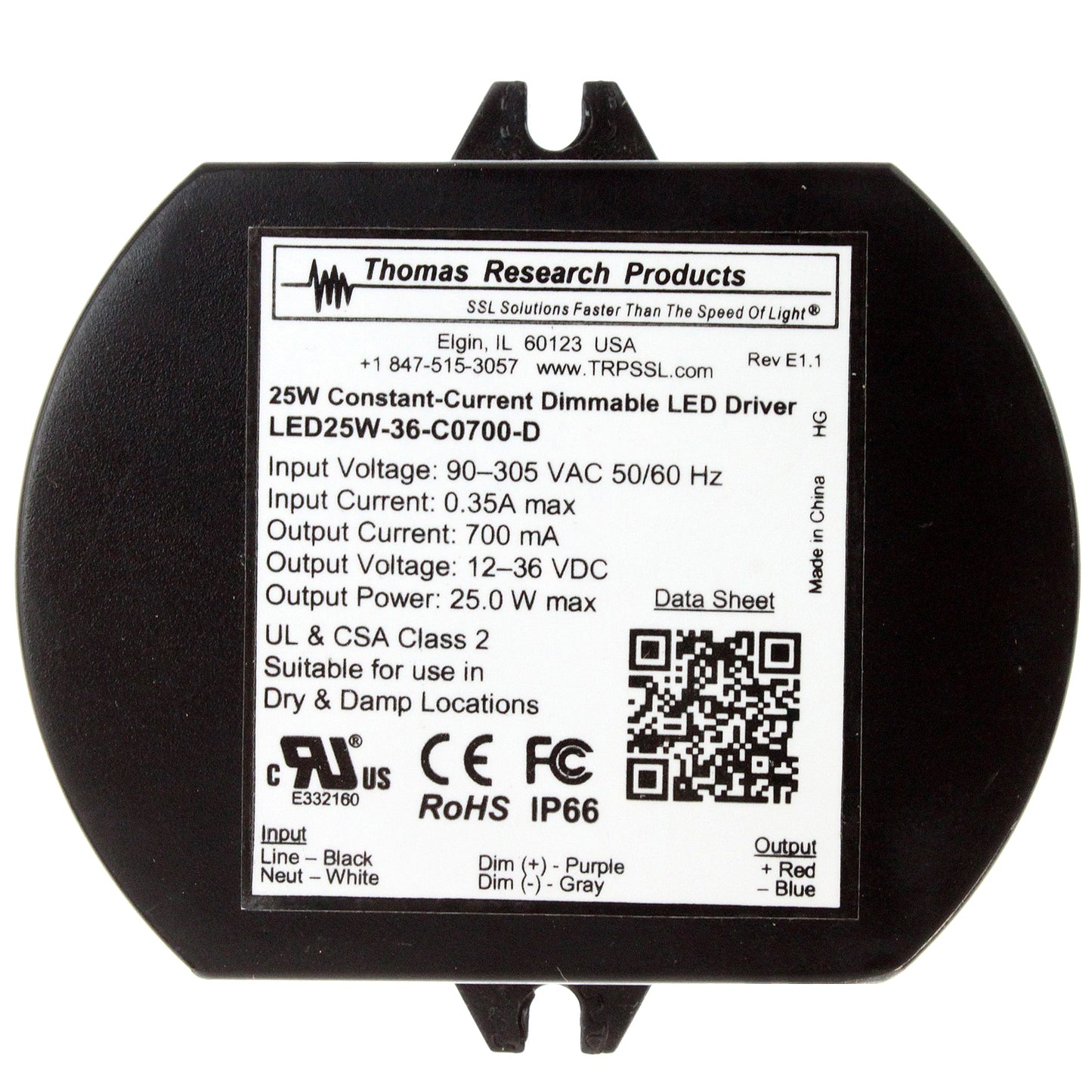 Thomas Research Products LED25W-36-C0700-D