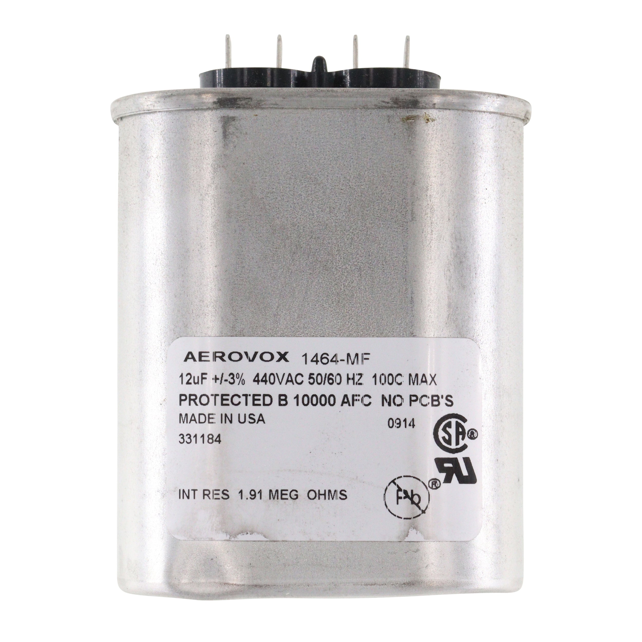 UNIVERSAL 005-1464-BH HID LIGHTING CAPACITOR, 12µF 3% MFD, 1464-MF, 44 ...