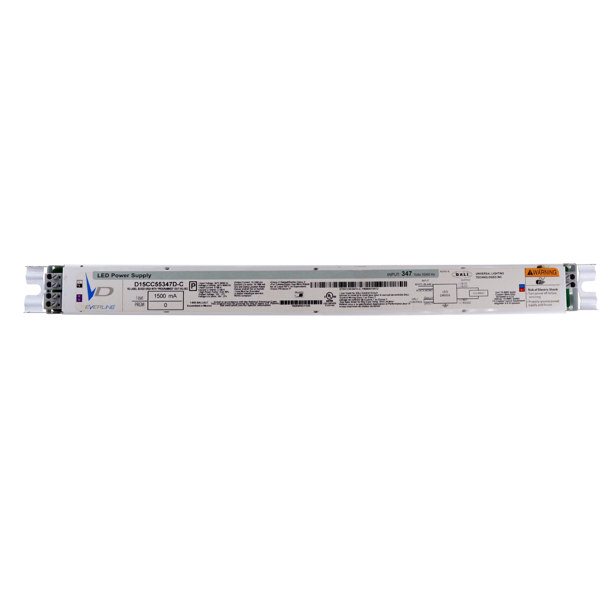 347v Led Driver Universal D15CC55347D-C Dali Dimmable Led Driver, 55W, 1500MA, 347V ...