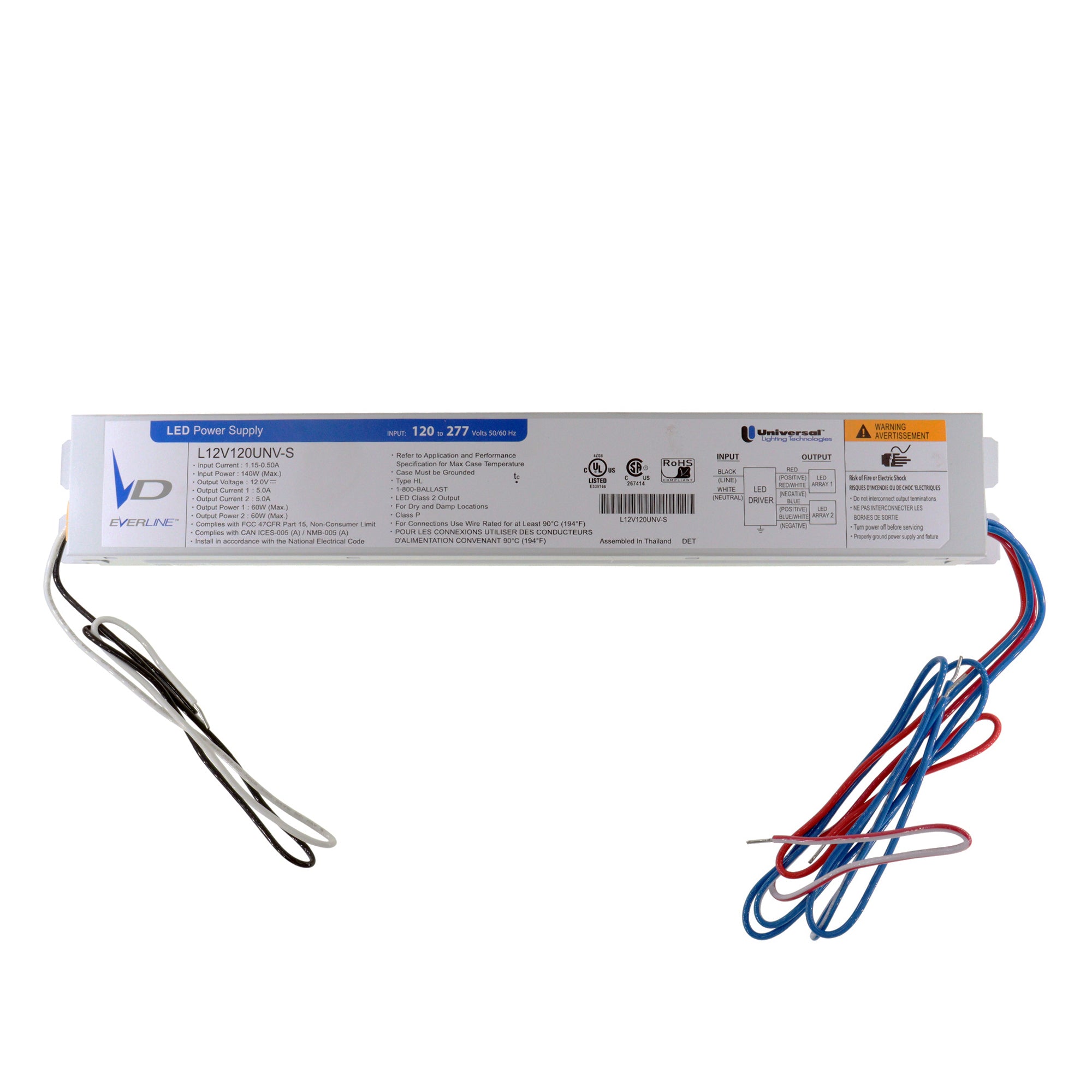 EPtronics LG120W-171-C0700-RD LED Driver – 120W, 57-171VDC, 0.7A, 120-277VAC, 90% Efficiency