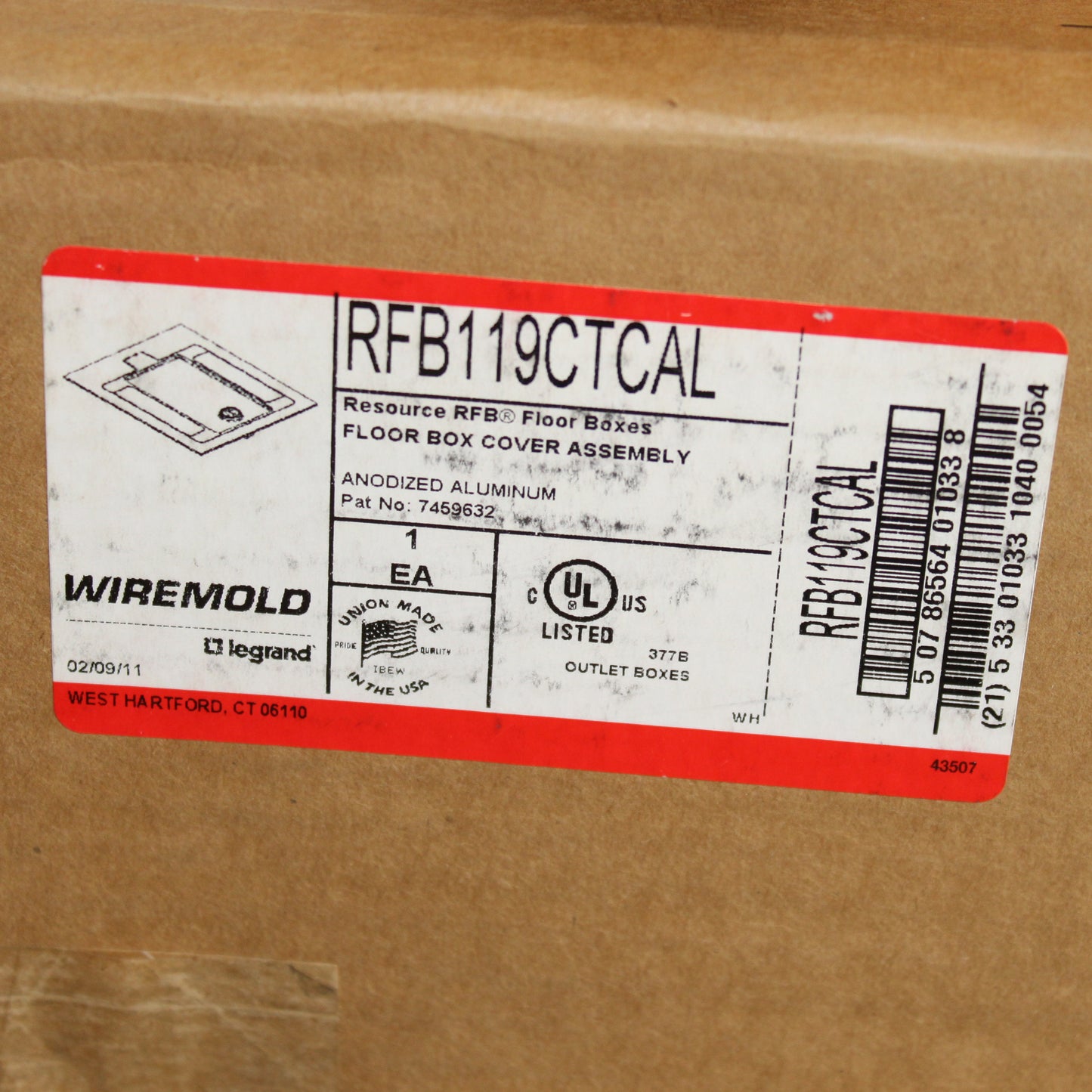 Wiremold RFB119CTCAL