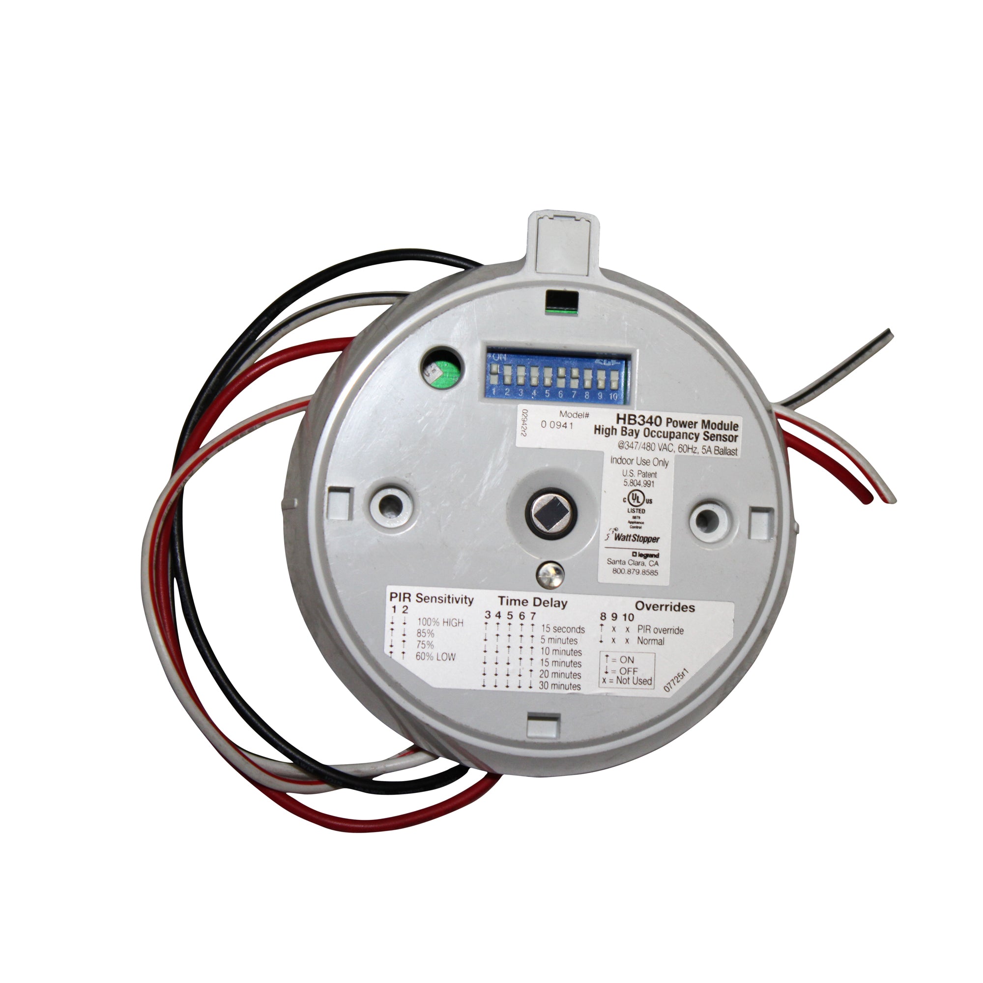 WATT STOPPER HB-340 HIGH BAY OCCUPANCY SENSOR, 347/480V, INDOOR, WHITE ...