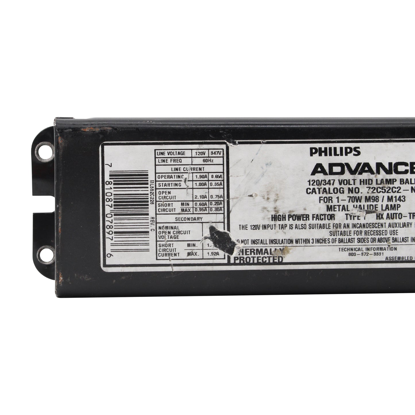 Advance Ballast 72C52C2-NP