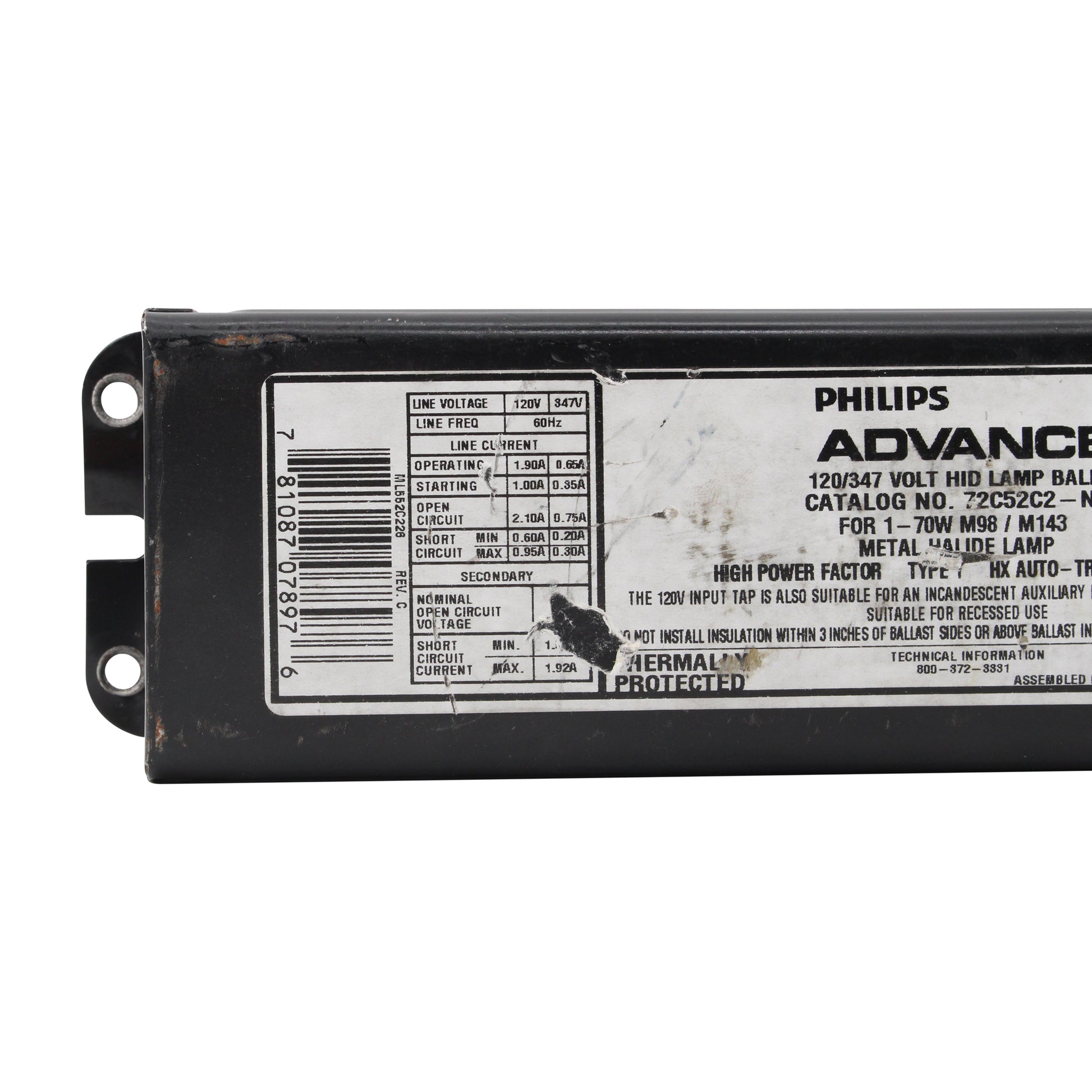 Advance Ballast 72C52C2-NP