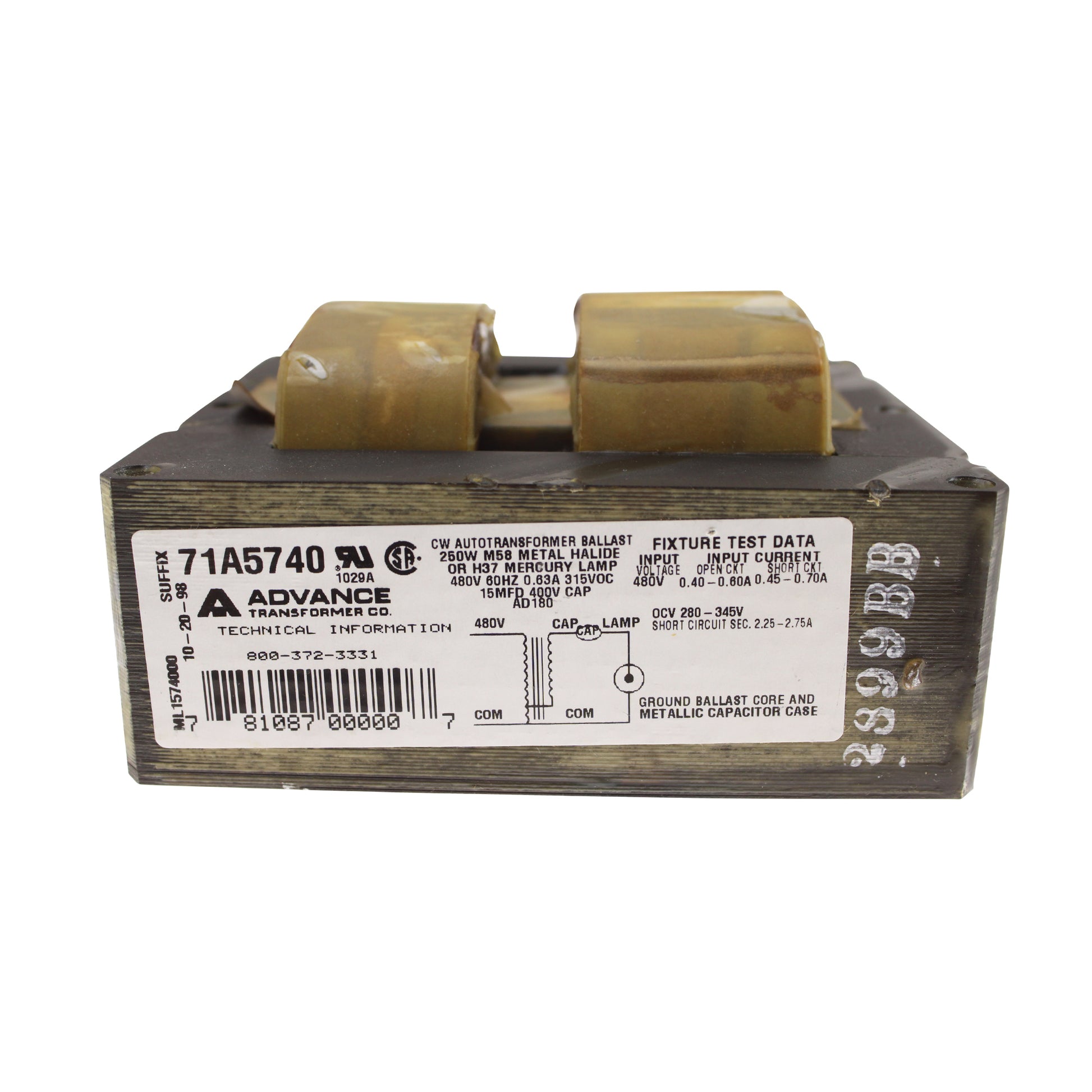 Advance Ballast B250-MH-480