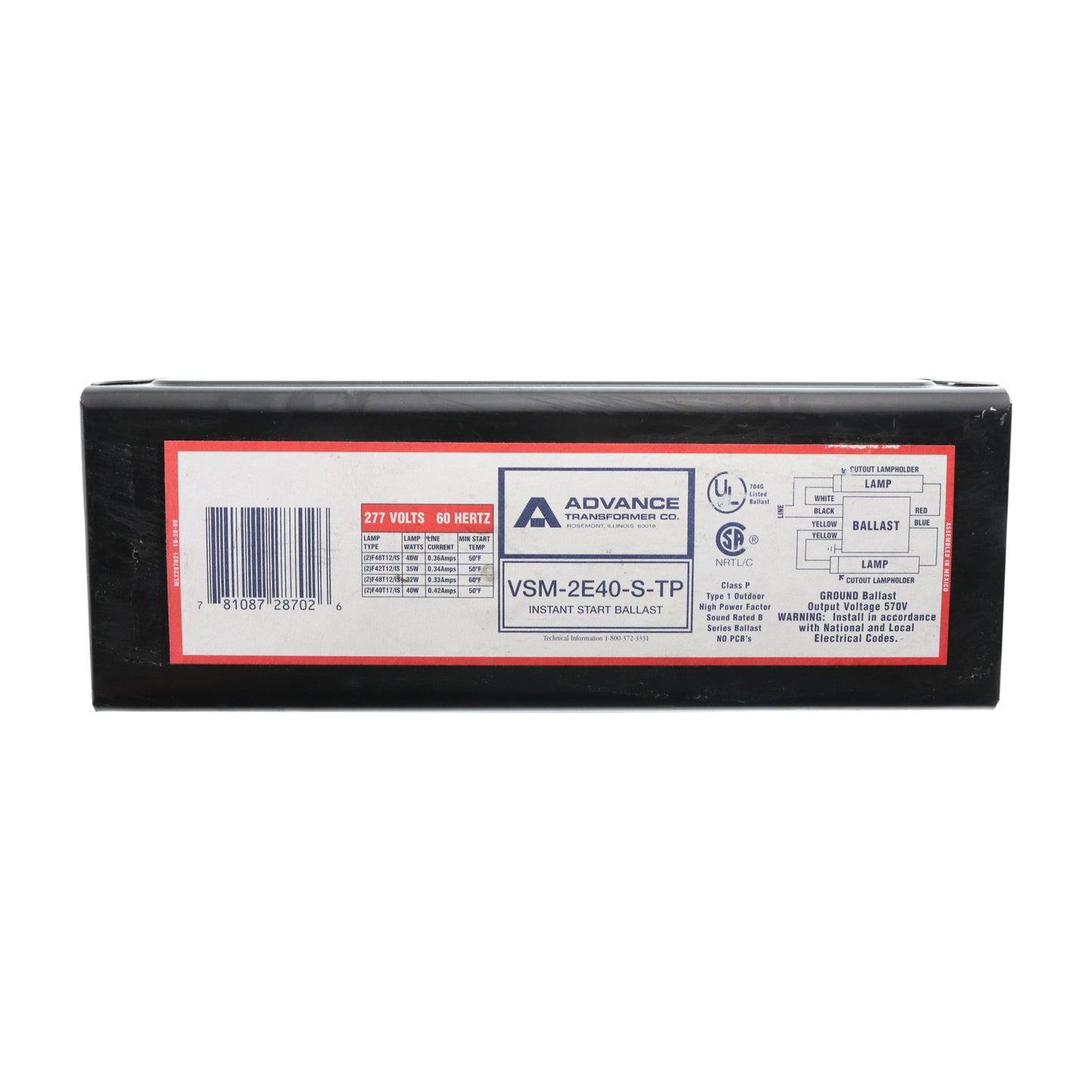 Advance Ballast VSM-2E40-S-TP