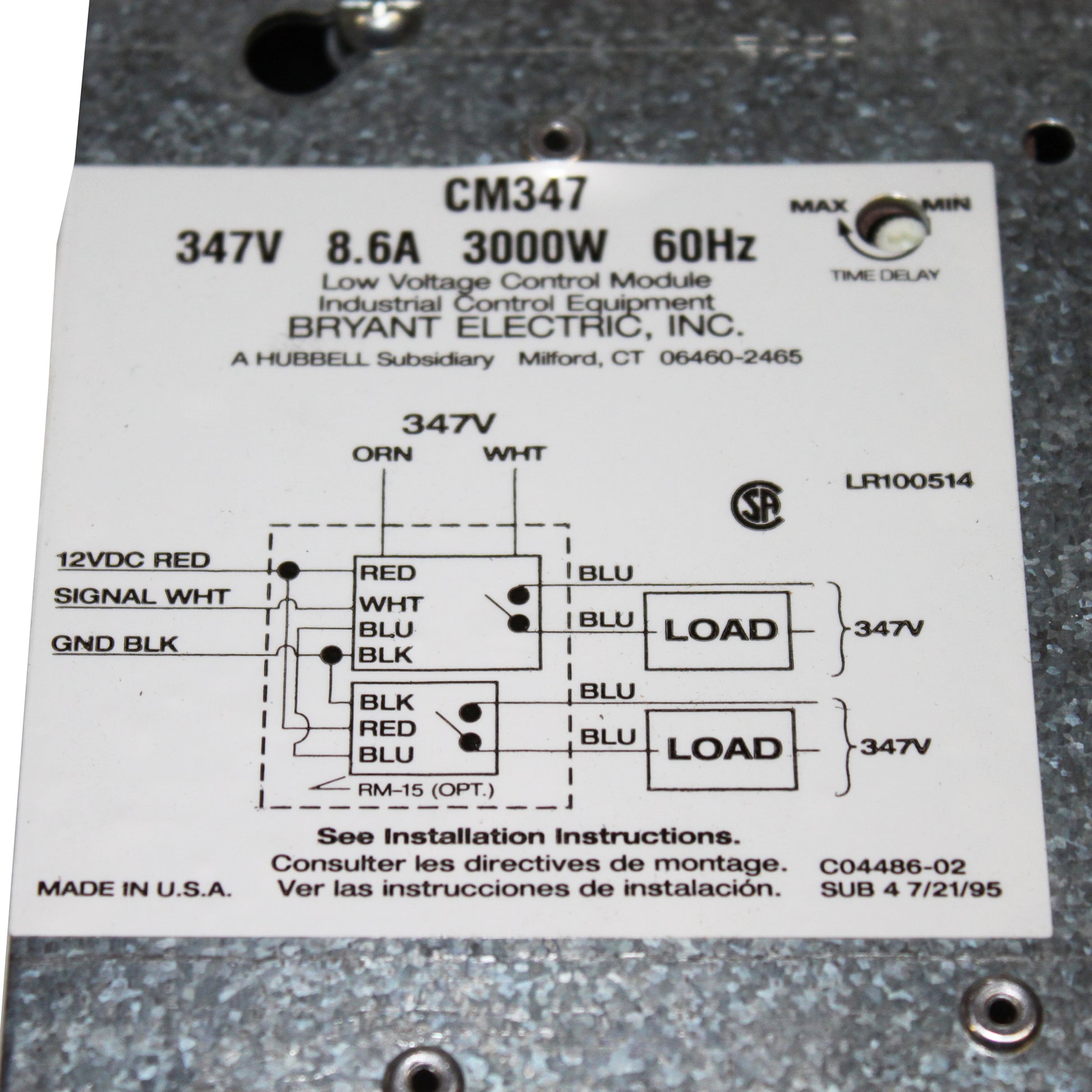 Bryant Manufacturing CM347
