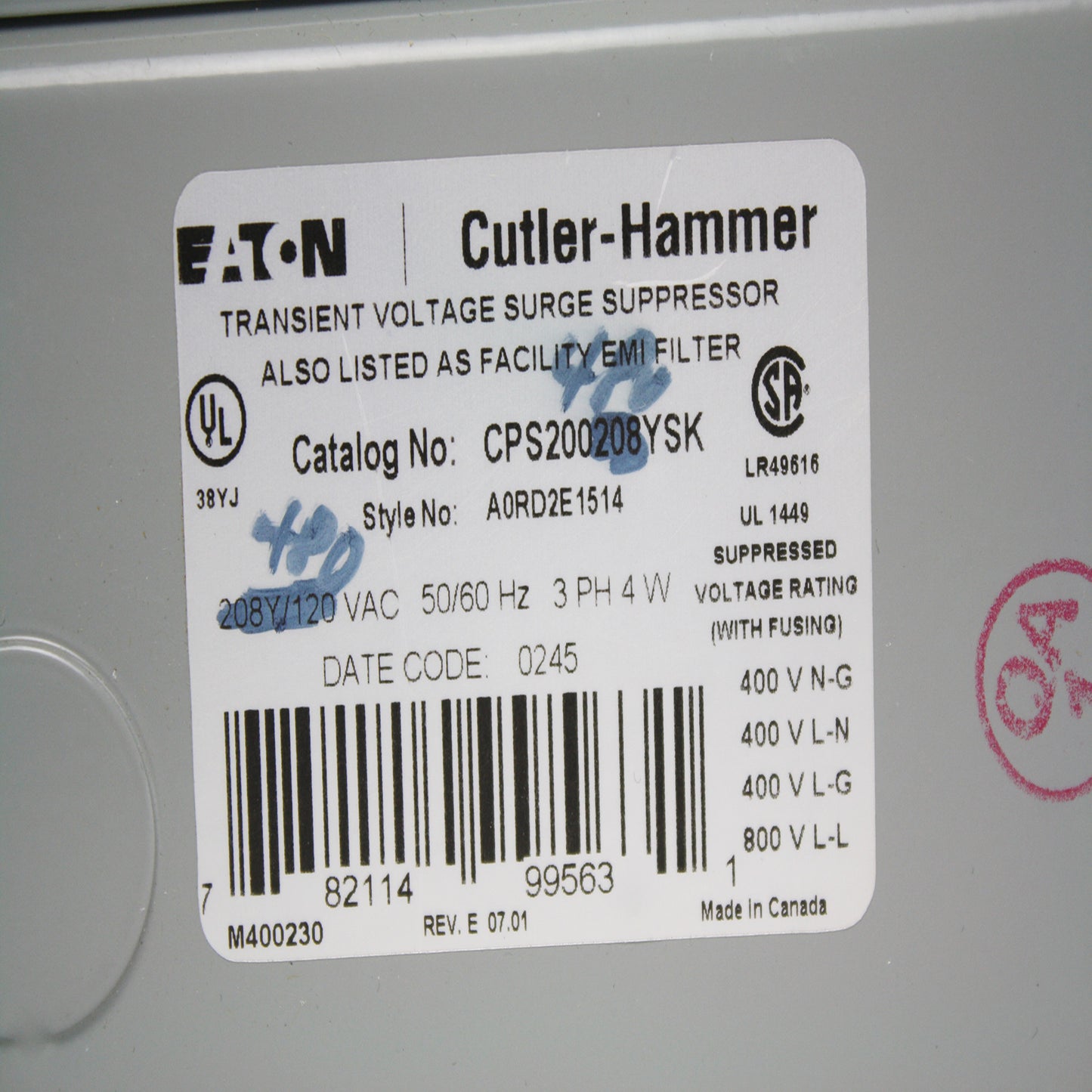 Cutler Hammer Eaton CPS200480YSK