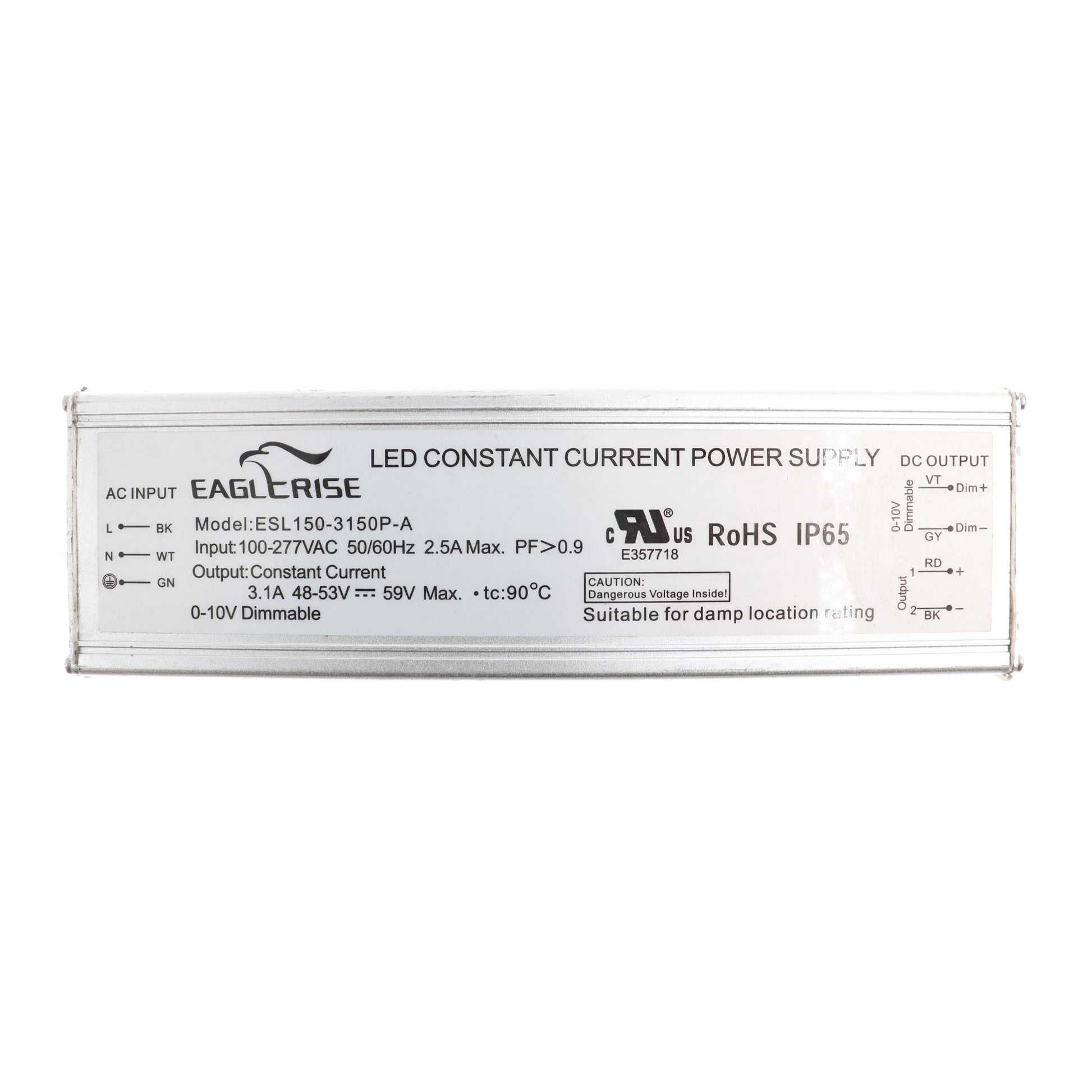 Pace Rng150 Led Eagle Rise ESL150-3150P-A Constant Led Driver, 150W, 48-53VDC, 0-10V ...