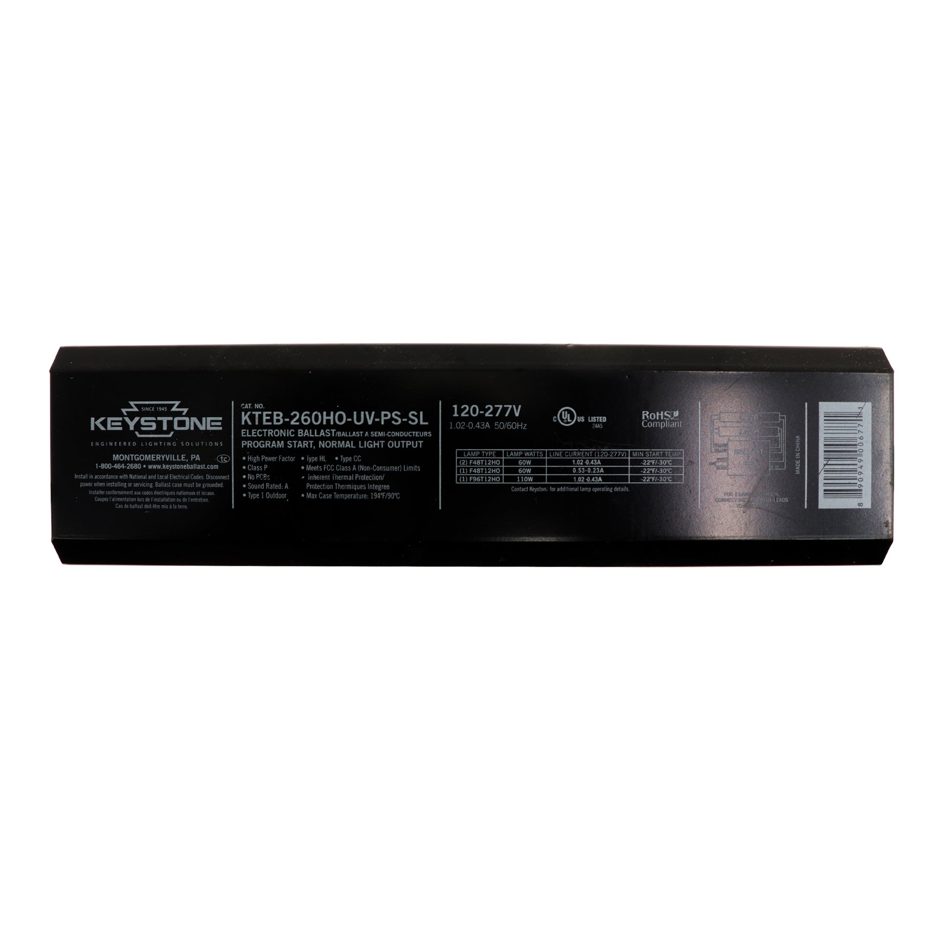 Keystone Technologies KTEB-260HO-UV-PS-SL