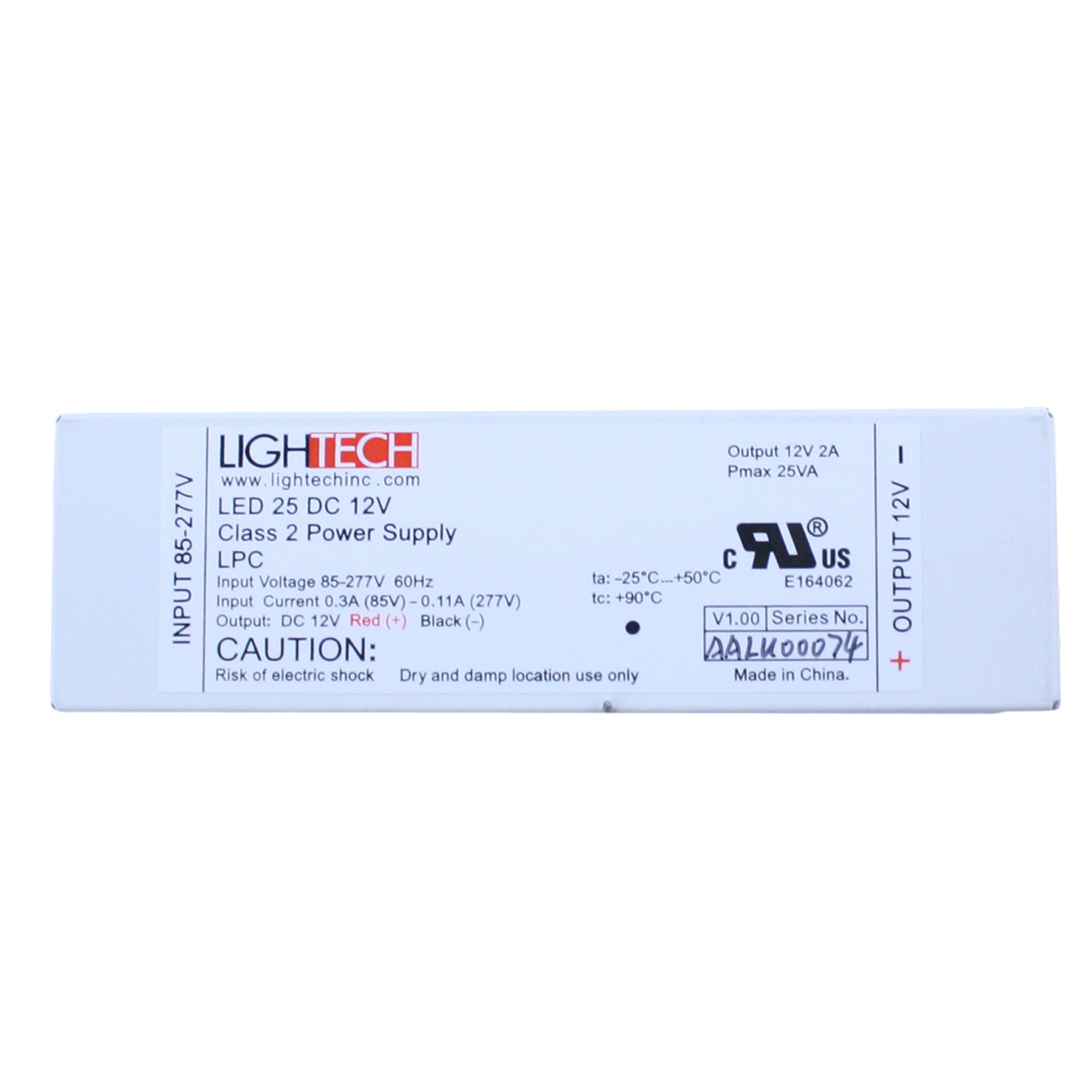 GE LIGHTING LIGHTECH 68659 GELD25DMV12PUW 25 DC 12V 277V LED DRIVER ...