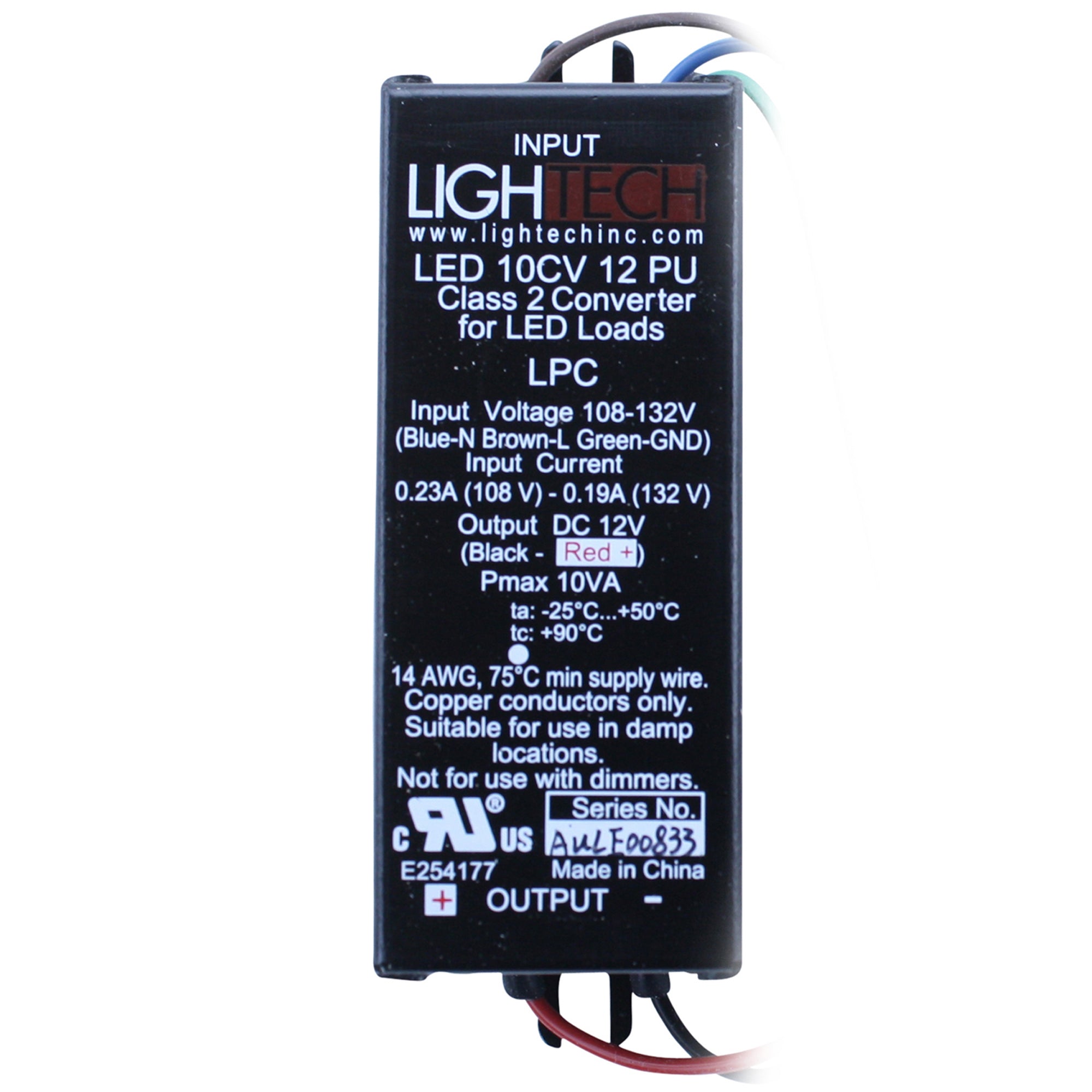 LIGHTECH LED 10CV 12 PU 901010012PU CONSTANT VOLTAGE NON-DIMMING LED D ...