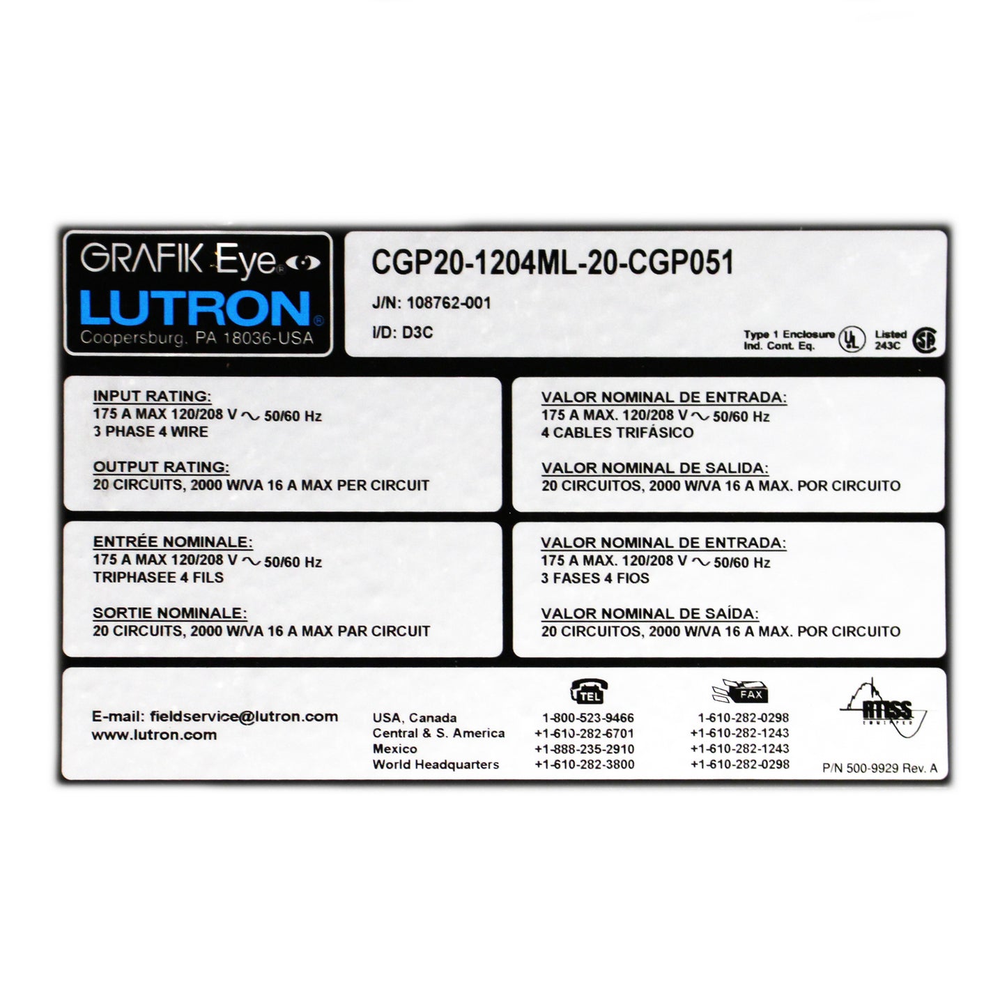 Lutron CGP20-1204ML-20-CGP051