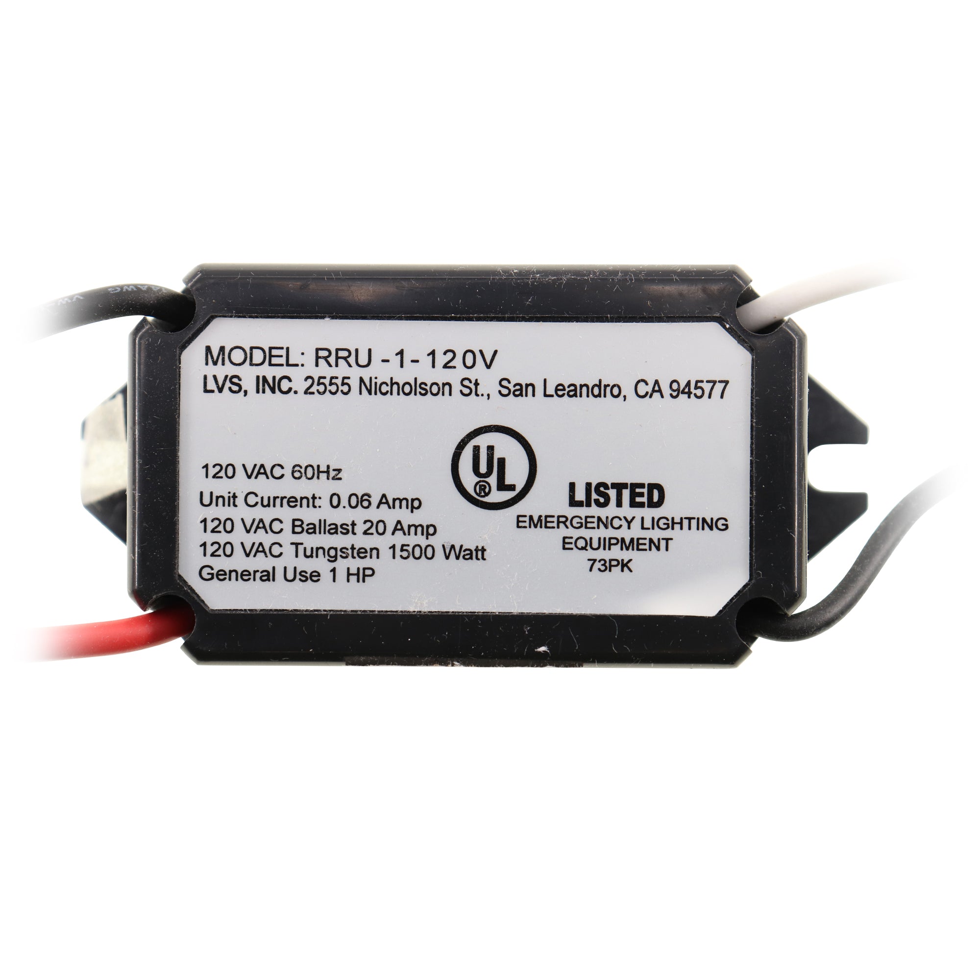 Lvs Controls RRU-1-120V Emergency Lighting Relay, 20A, 1800W, 120V ...