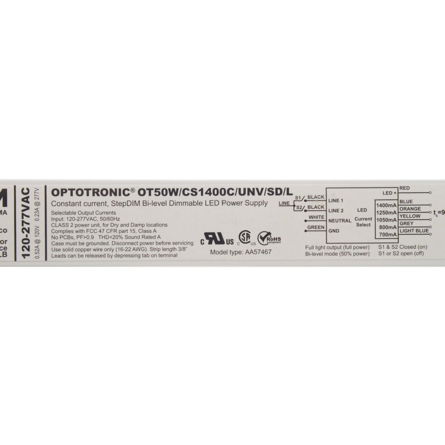 Optotronic OT50W-CS1400C-UNV-SD-L