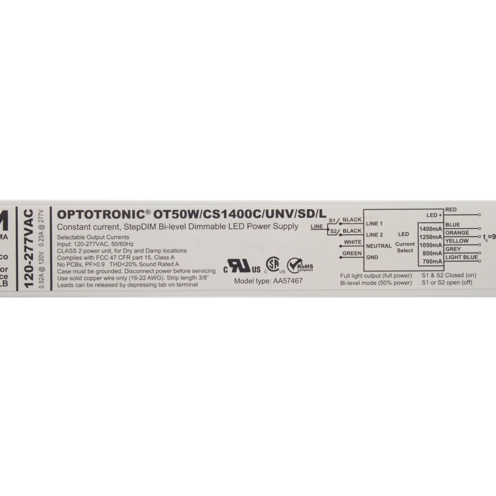 Optotronic OT50W-CS1400C-UNV-SD-L