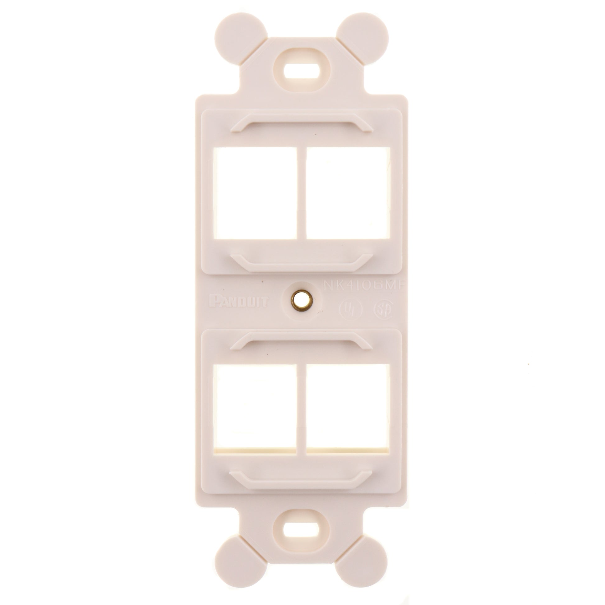 PANDUIT NK4106MFIW NETKEY 106-STYLE FACEPLATE INSERT, 1-GANG, 4-PORT ...