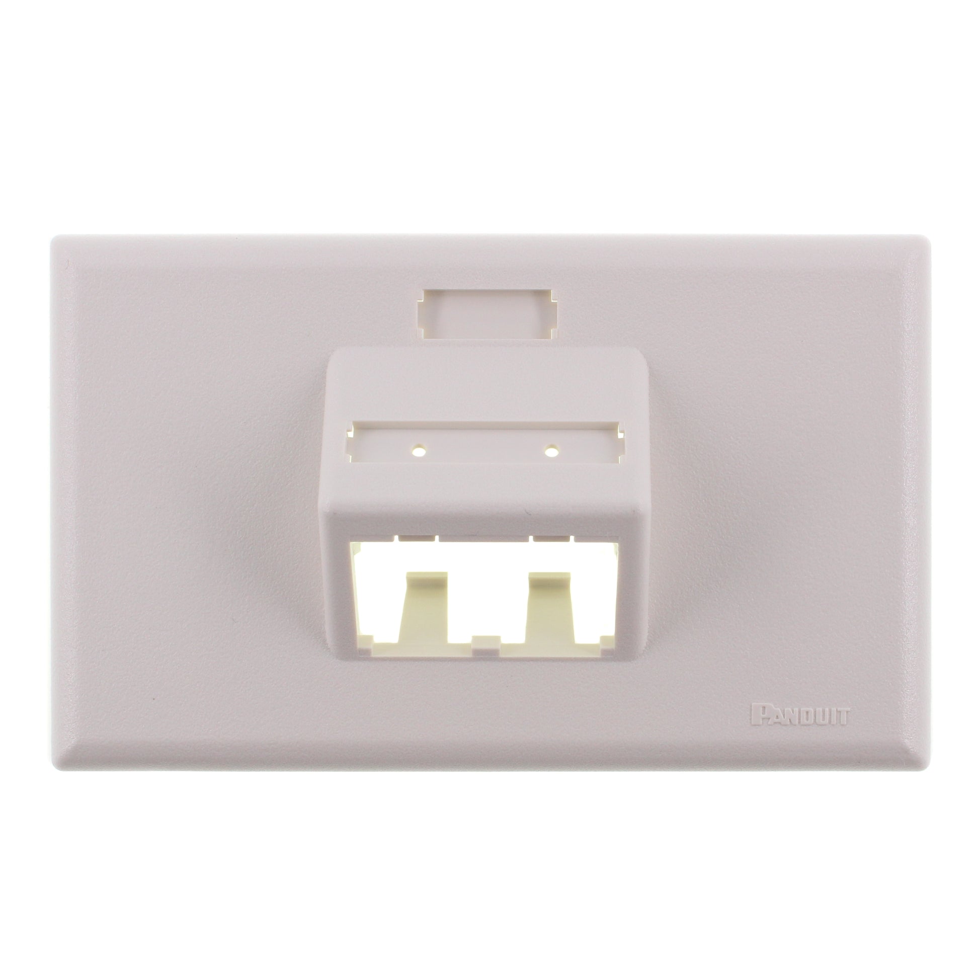 PANDUIT UIT70FH2IW MINI-COM SLOPED HORIZONTAL FACEPLATE, 2-PORT, OFF-W ...