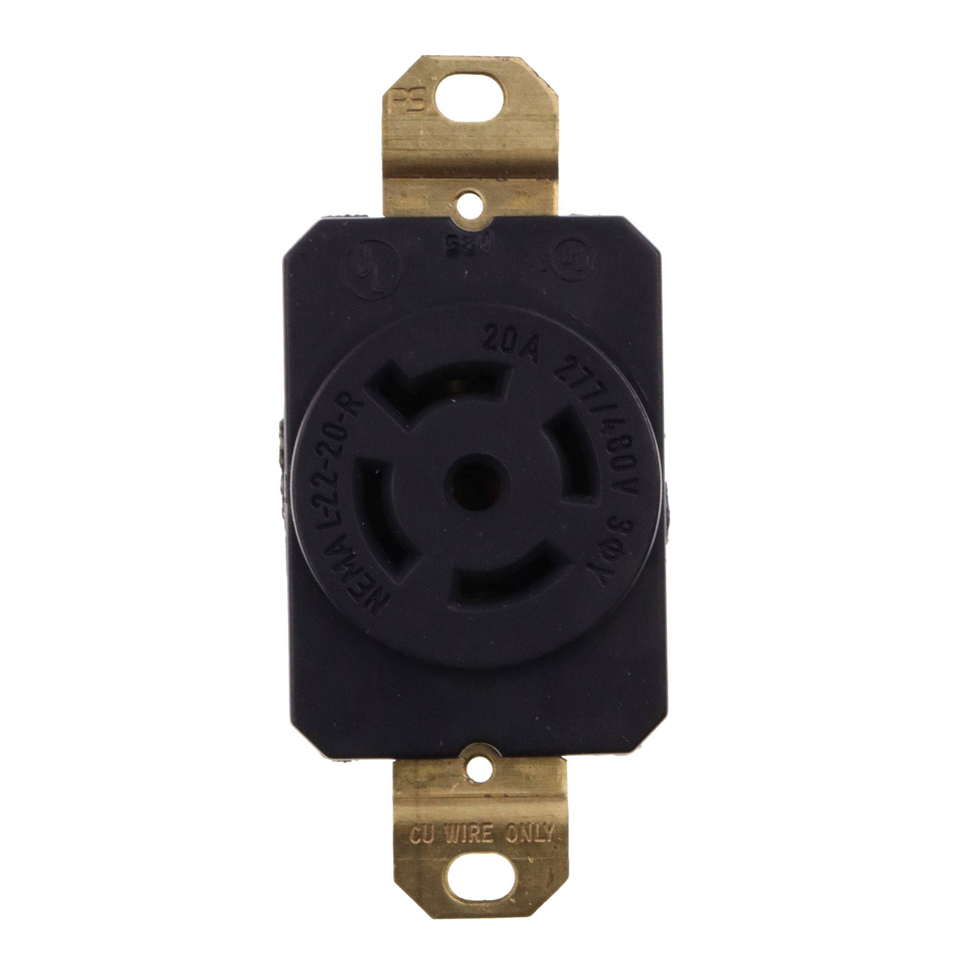 PASS & SEYMOUR L2220-R TURNLOK RECEPTACLE, 20A, 4P 5W, 3PH, 277/480V ...