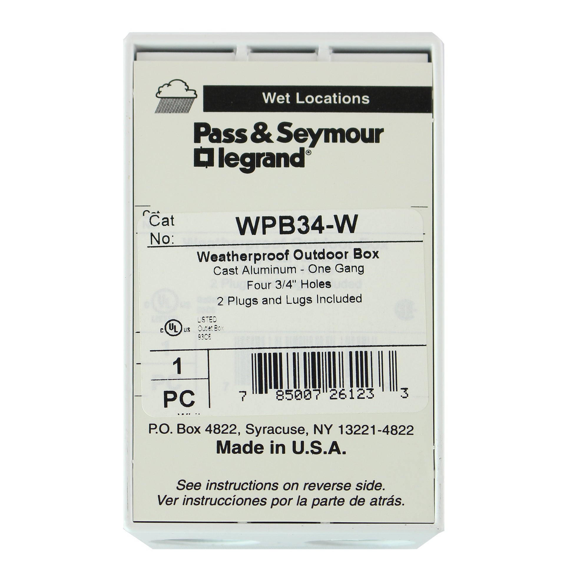 Pass & Seymour Legrand WPB34-W