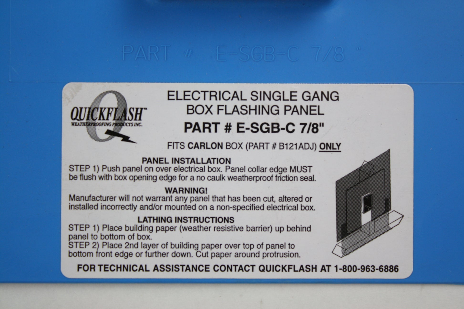 QuickFlash Weatherproofing Products Inc. E-SGB-C-7/8