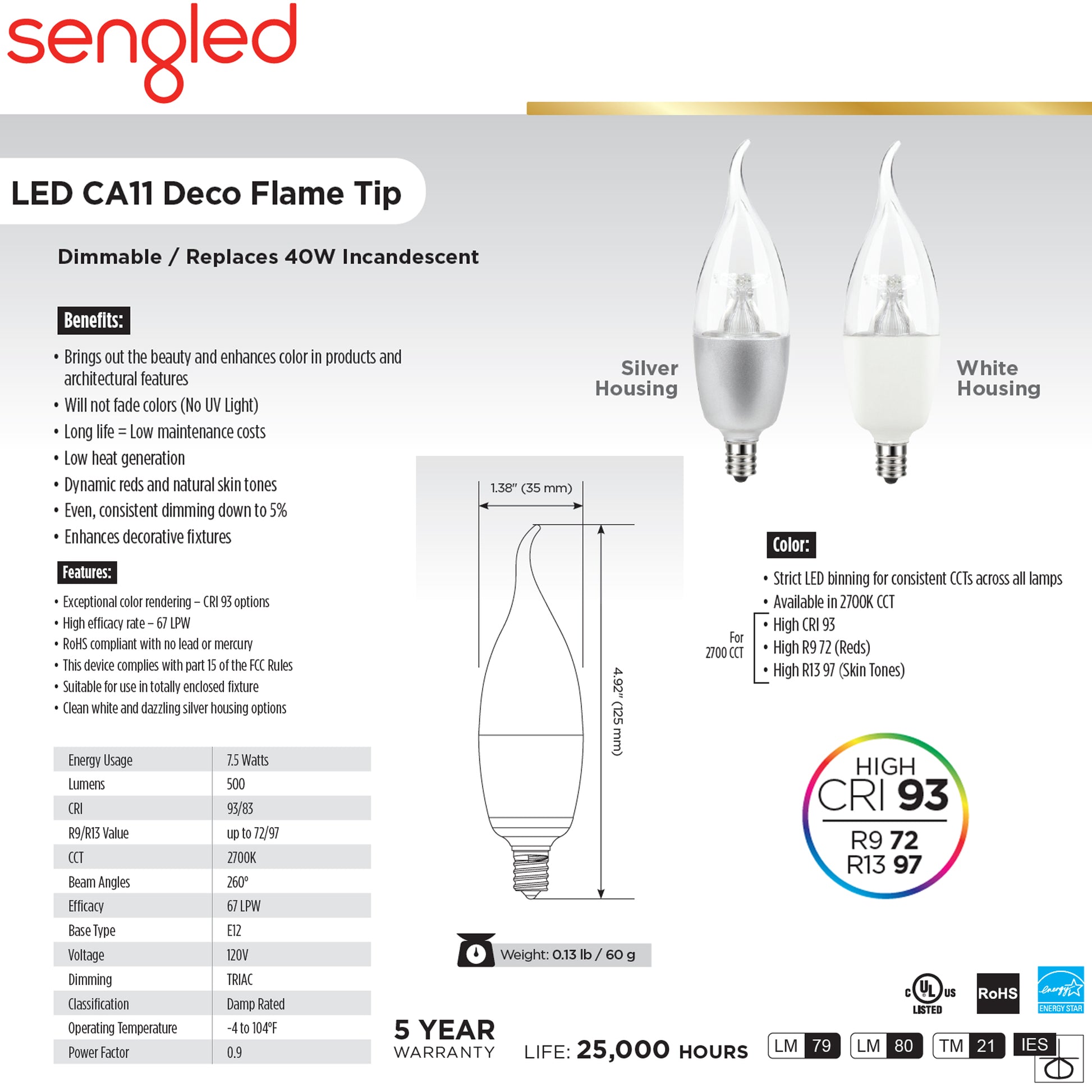 Sengled DPO57.5CA11E12D927G1260CB1W