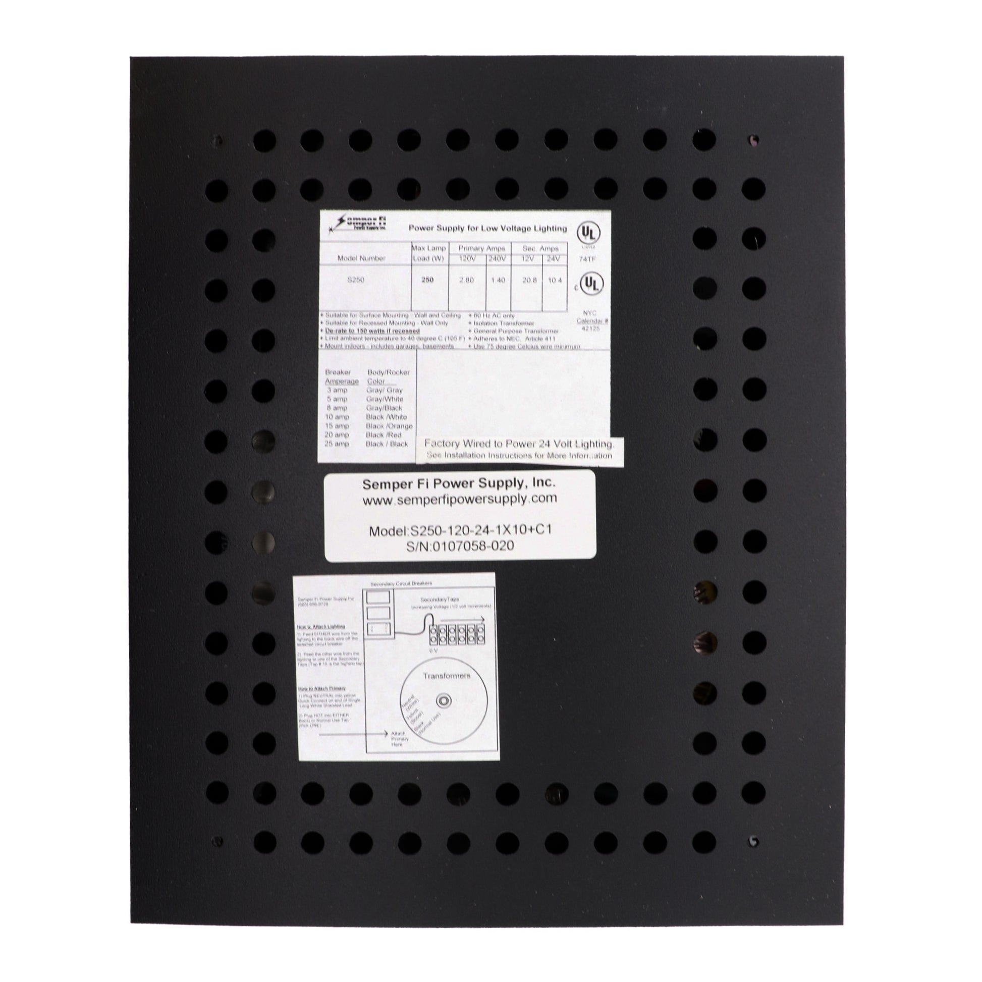 Semper Fi Power Supply S250-120-24-1X10+C1
