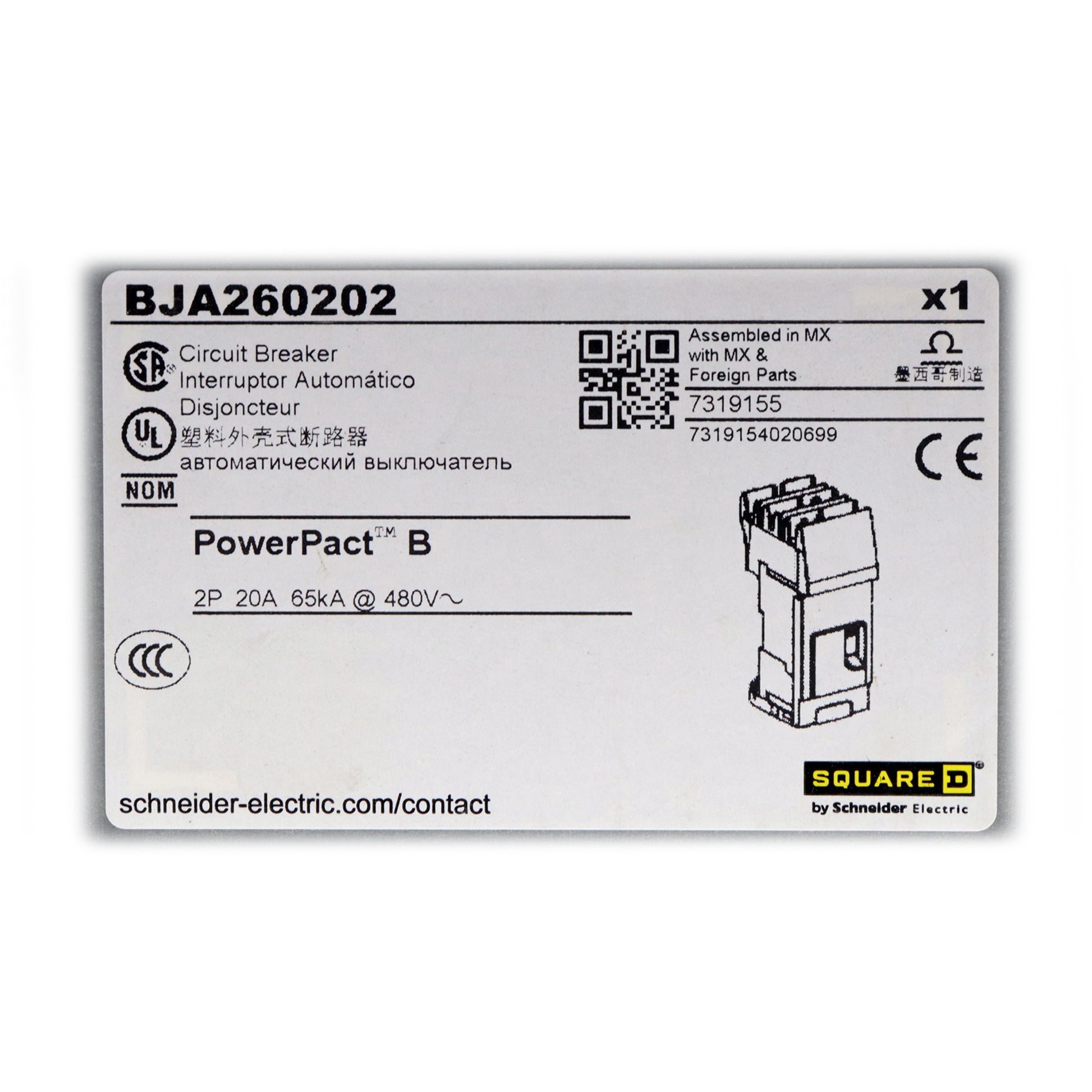 Square D BJA260202