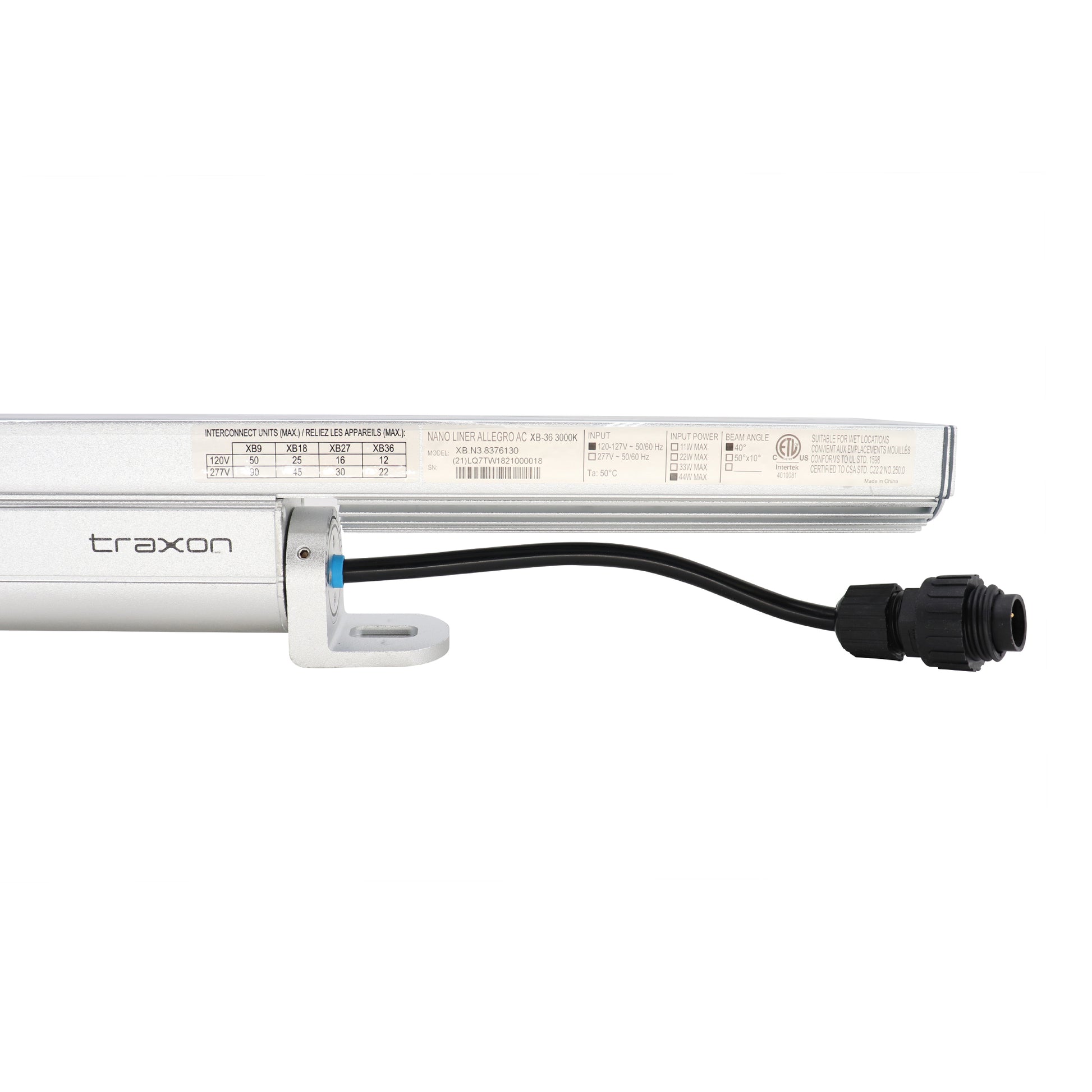 TRAXON XB.N3.8376130 NANOLINER ALLEGRO XB36 LINEAR LED LIGHT, 3000K, 1 ...