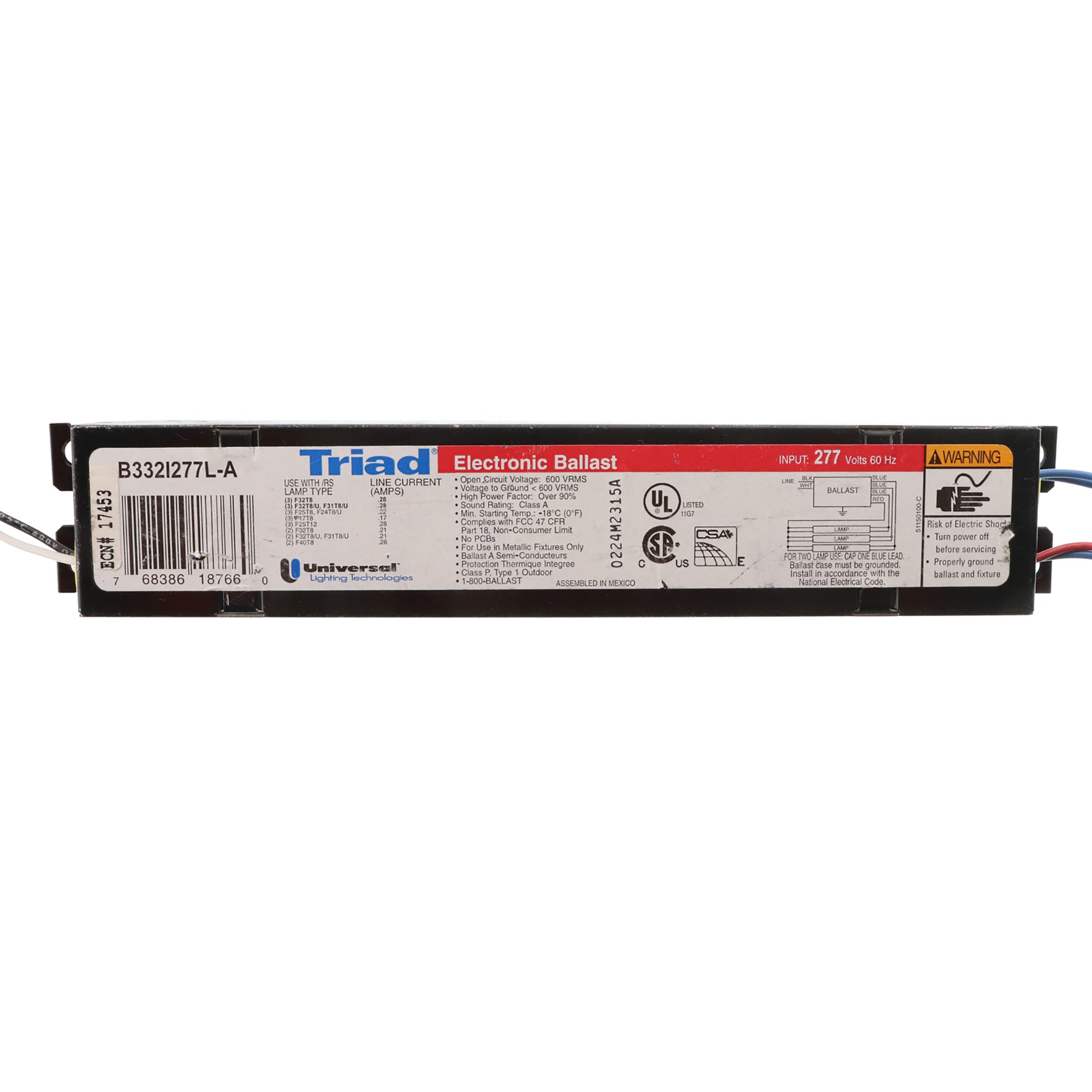 Universal Ballast B332I277L-A