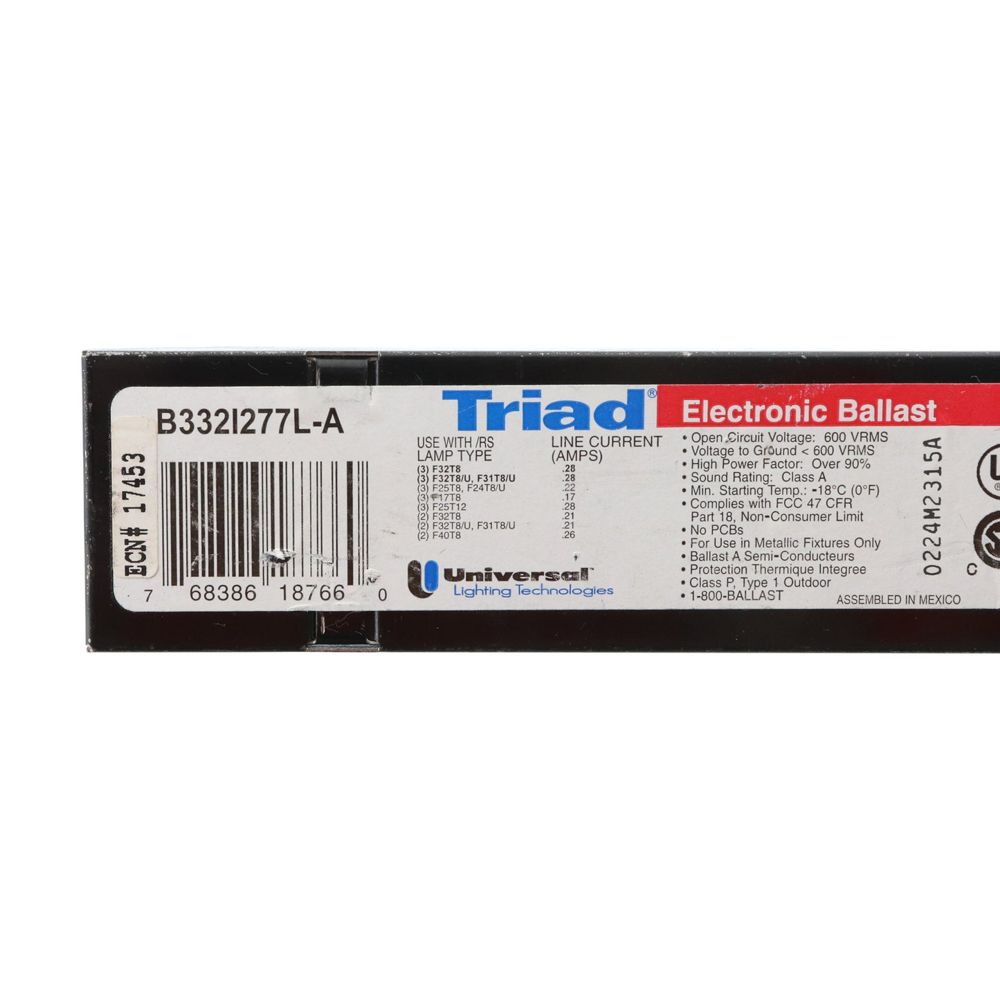 Universal Ballast B332I277L-A
